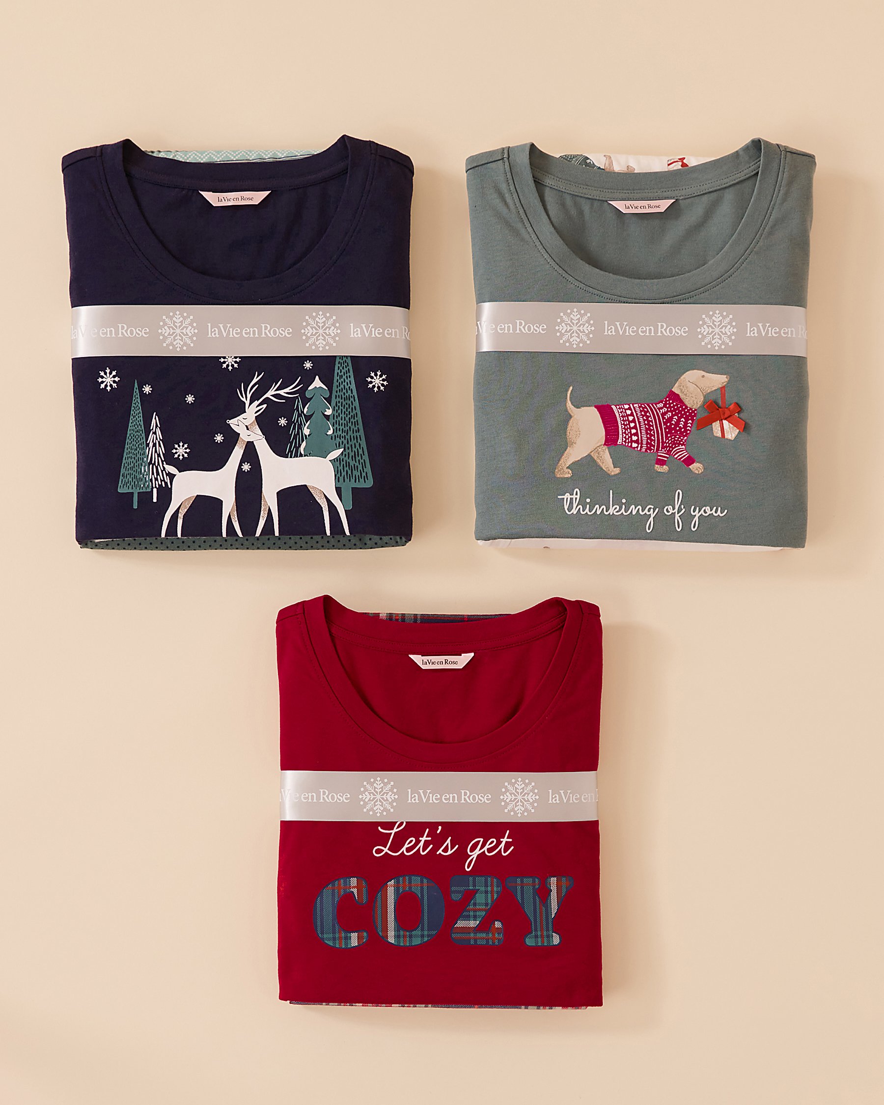 LA VIE EN ROSE Fair Isle Print Cotton PJ Set Green Fair Isle Print 40400075 - View3