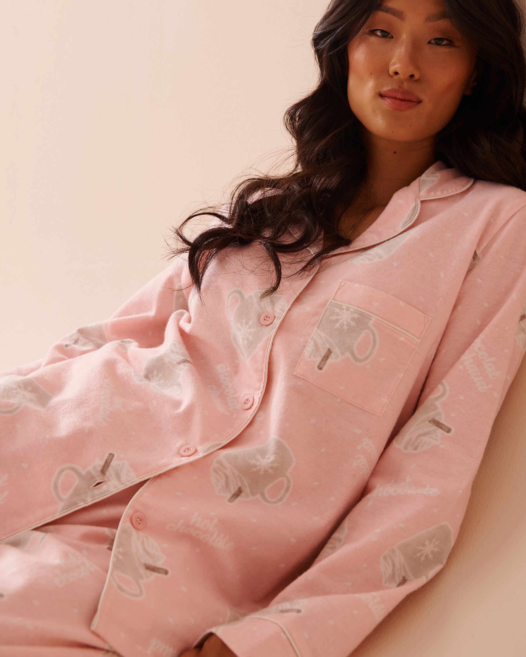 LA VIE EN ROSE Mug Print Flannel PJ Set Mugs/Fairy Pink 40400073 - View7