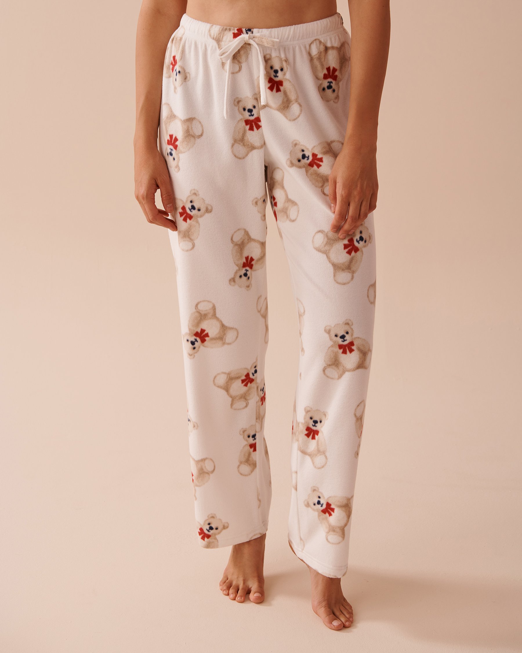 LA VIE EN ROSE Ensemble pyjama en micropolaire imprimé ourson Ourson/Blanc neige 40400074 - View5