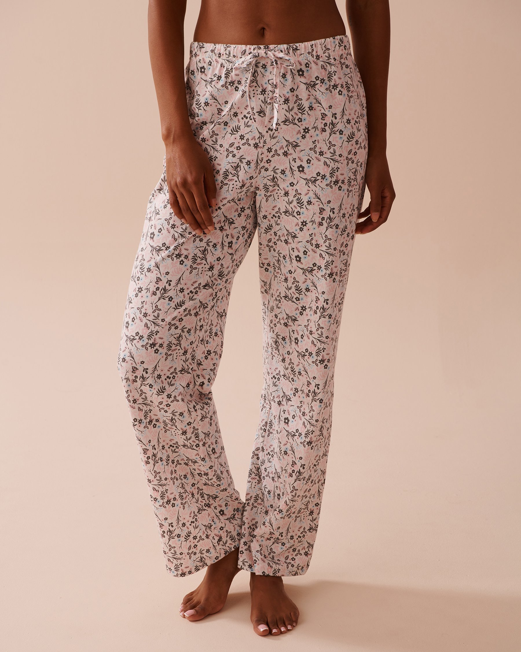 LA VIE EN ROSE Winter Flowers Print Cotton PJ Set Pink Winter Flowers 40400075 - View6