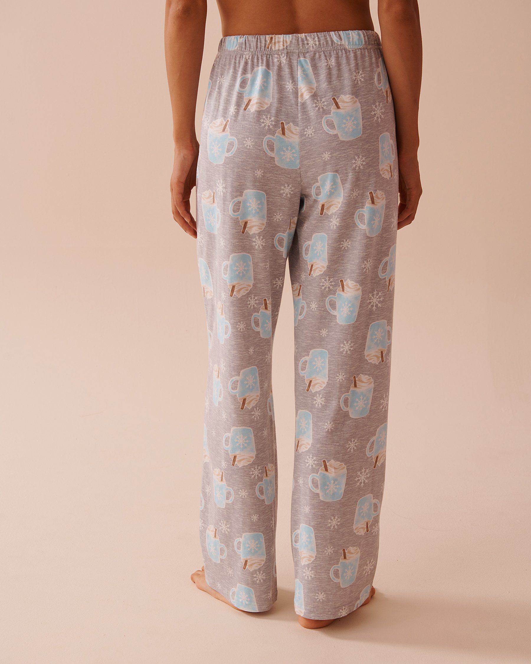 LA VIE EN ROSE Mug Print Cotton PJ Set Mugs/Grey 40400075 - View8