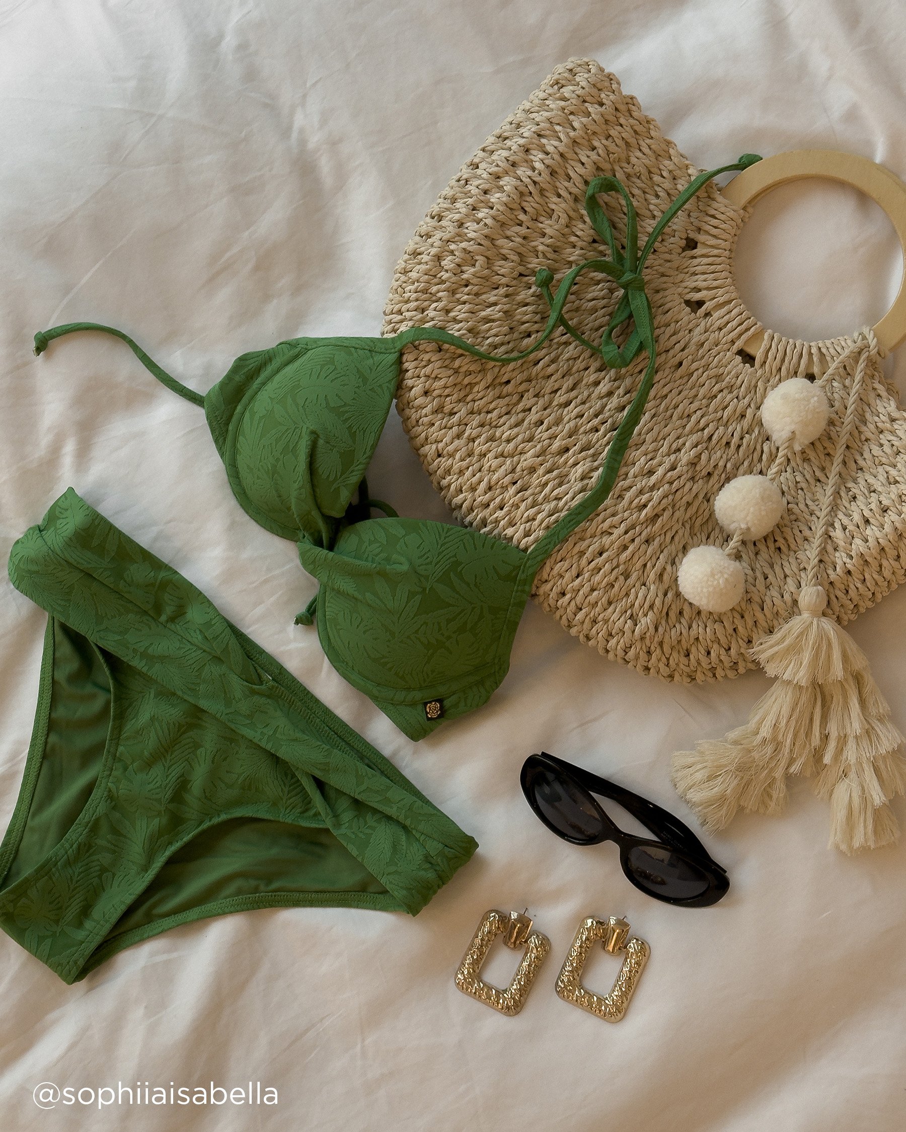 LA VIE EN ROSE AQUA Haut de bikini push-up texturé GREEN TROPICAL LEAVES Feuilles tropicales vertes 70100665 - View4