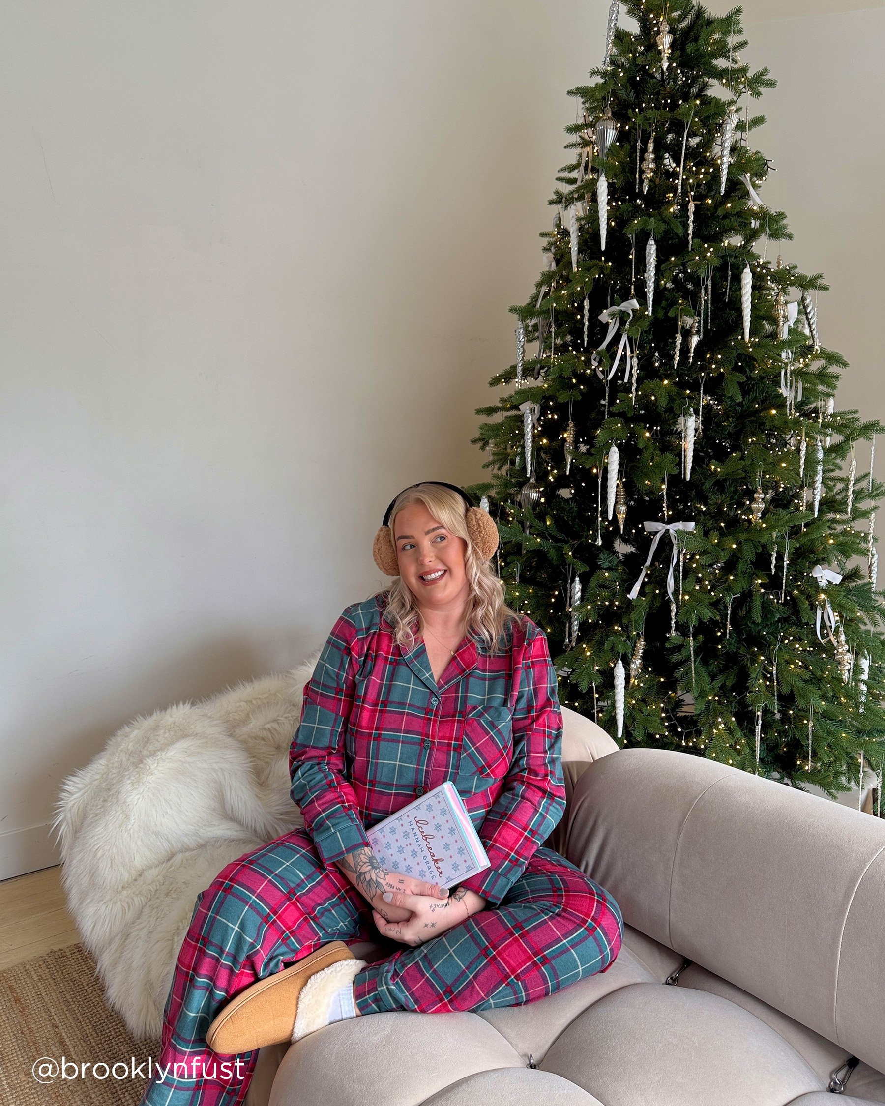 LA VIE EN ROSE Red & Green Plaid Flannel PJ Set Red & Green Plaid 40400073 - View13