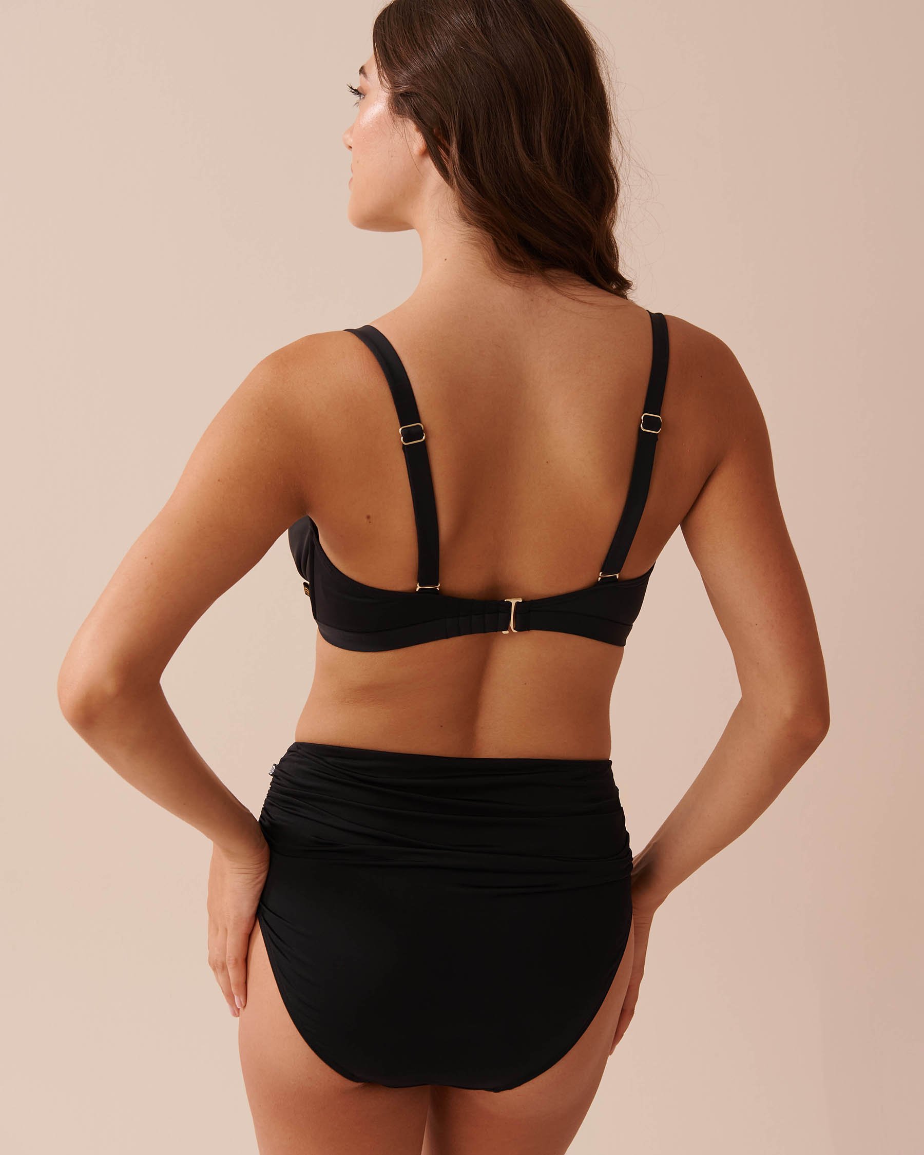 LA VIE EN ROSE AQUA Haut de bikini bralette armature en V bonnet D SOLID Noir 70200147 - Voir2