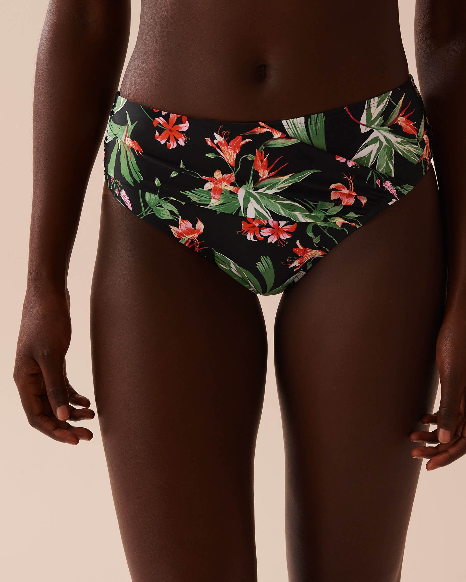 LA VIE EN ROSE AQUA Bas de bikini taille mi-haute TROPICAL RETREAT Retraite tropicale 70300619 - Voir1