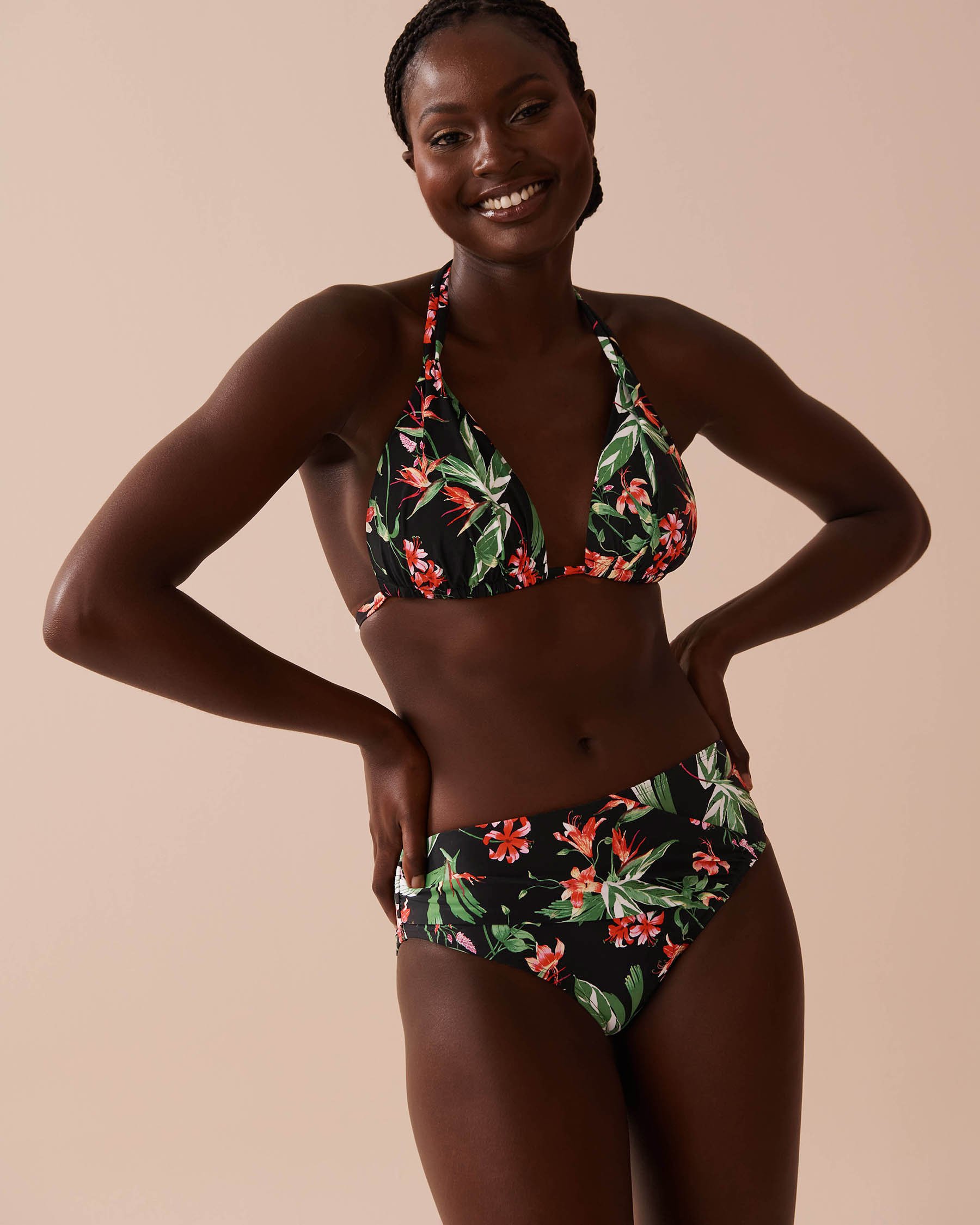 LA VIE EN ROSE AQUA Bas de bikini taille mi-haute TROPICAL RETREAT Retraite tropicale 70300619 - Voir3