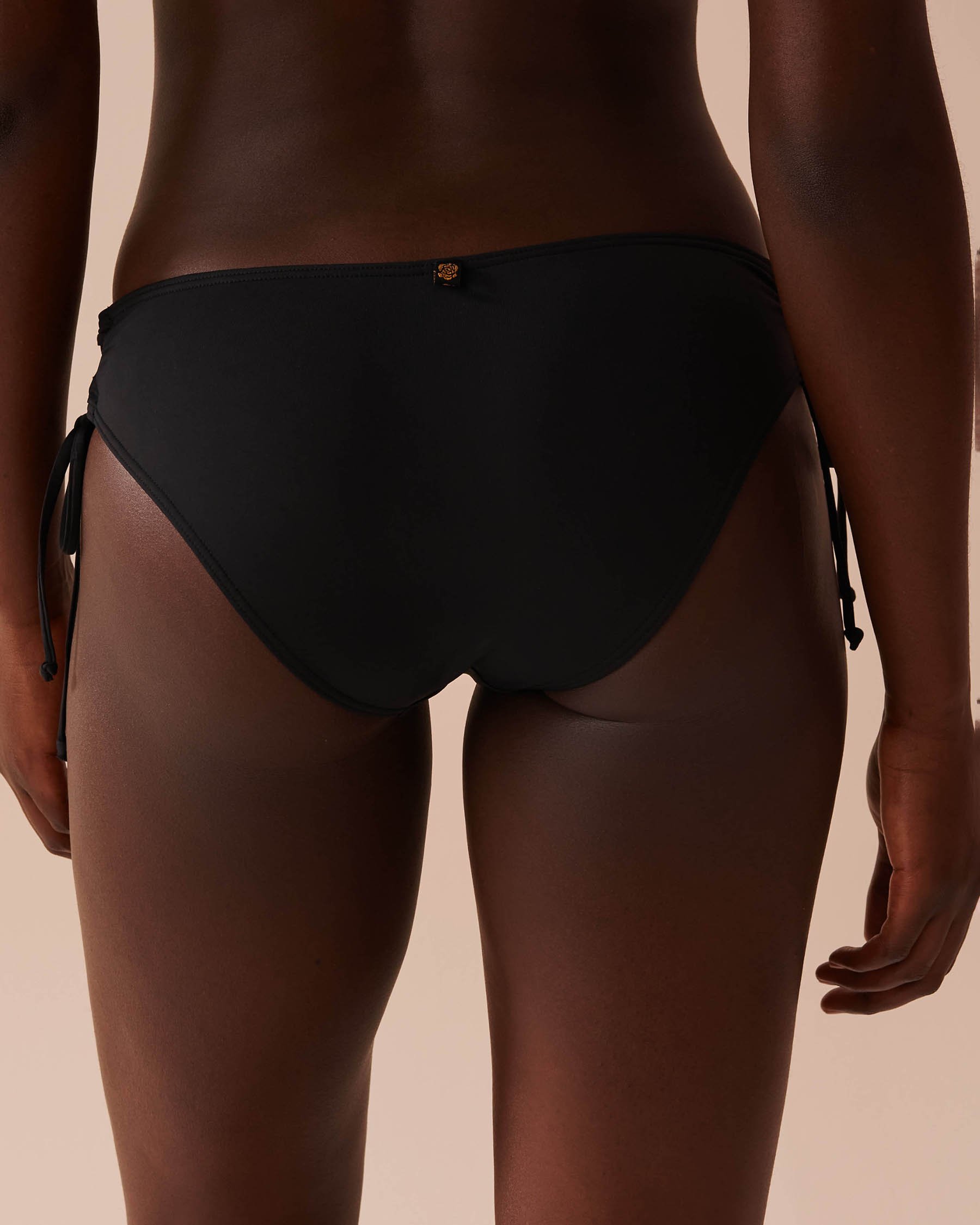 LA VIE EN ROSE AQUA Bas de bikini brésilien à liens croisés SOLID Noir 70300624 - Voir2
