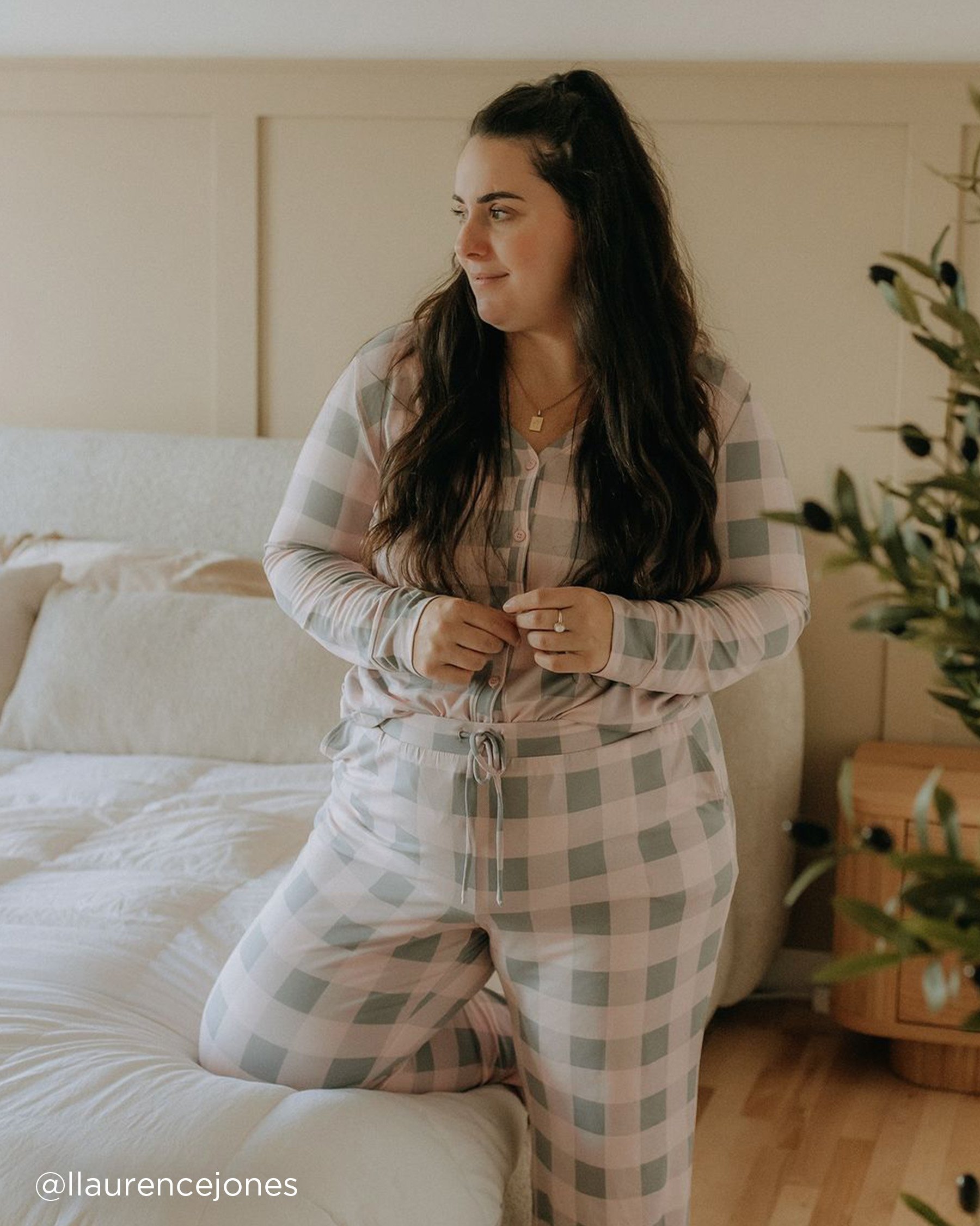 LA VIE EN ROSE Pink Plaid Super Soft Pajama Pants Fairy Pink Plaid 40200634 - View3