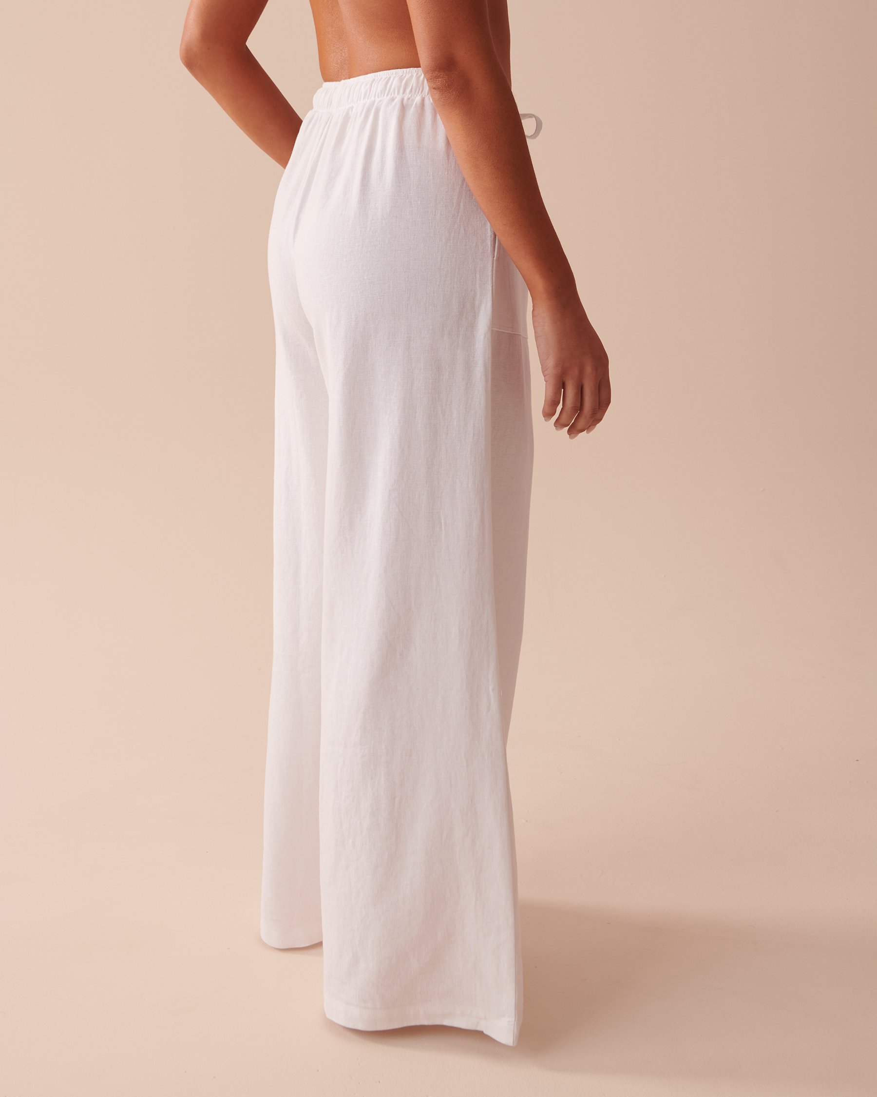 LA VIE EN ROSE AQUA Pantalon jambe large Blanc 80200039 - Voir2
