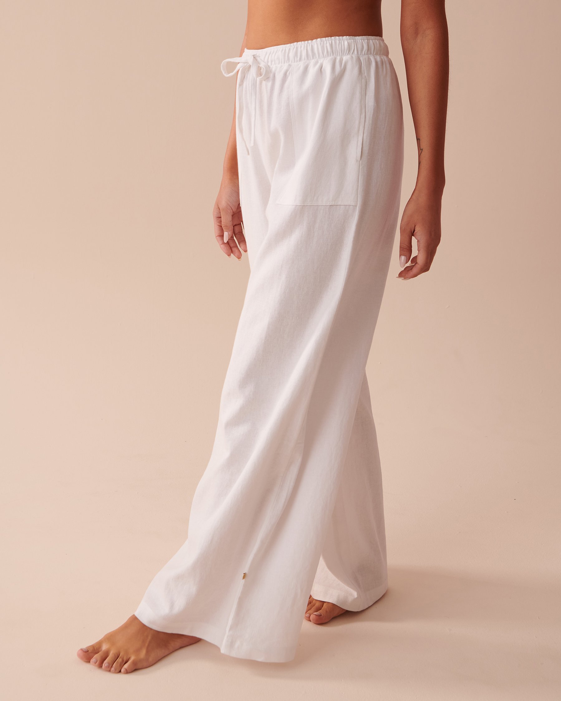 LA VIE EN ROSE AQUA Pantalon jambe large Blanc 80200039 - Voir3