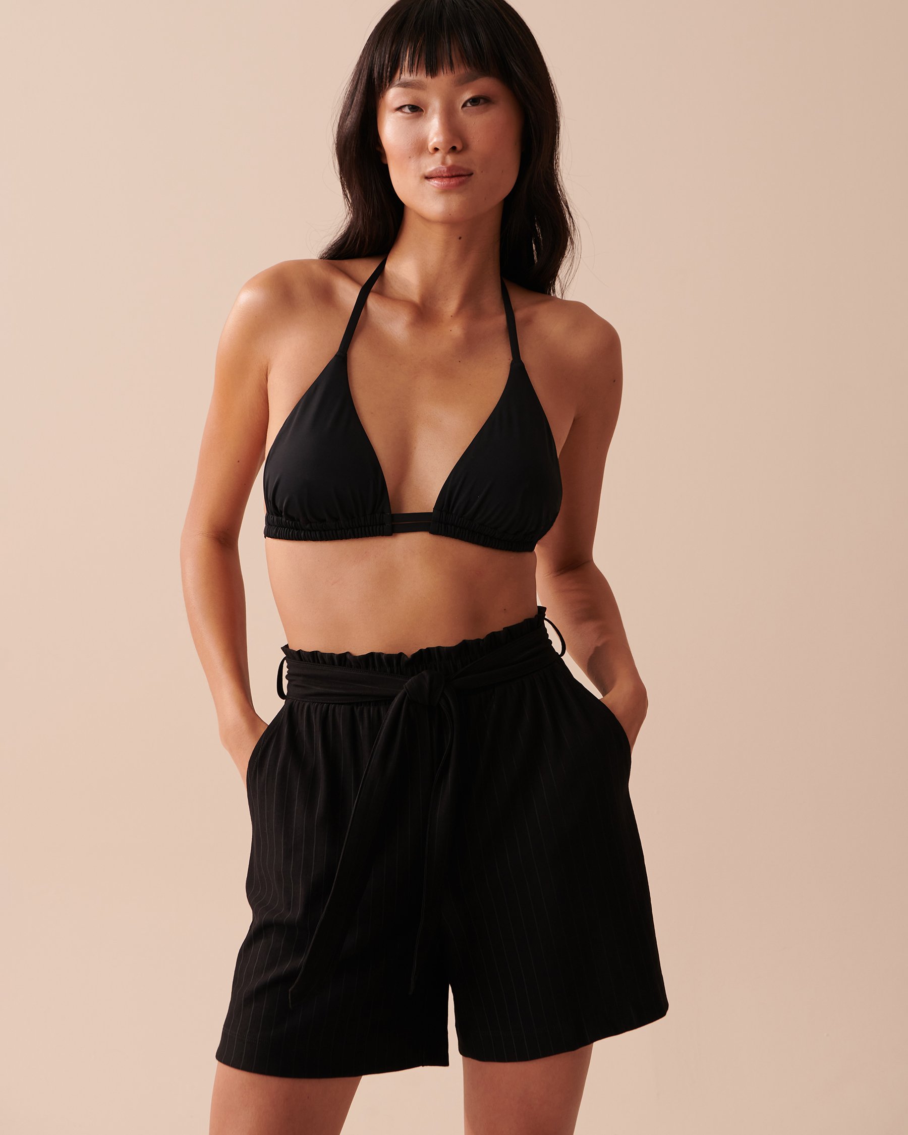 LA VIE EN ROSE AQUA Short taille haute décontracté Noir 80200040 - Voir3