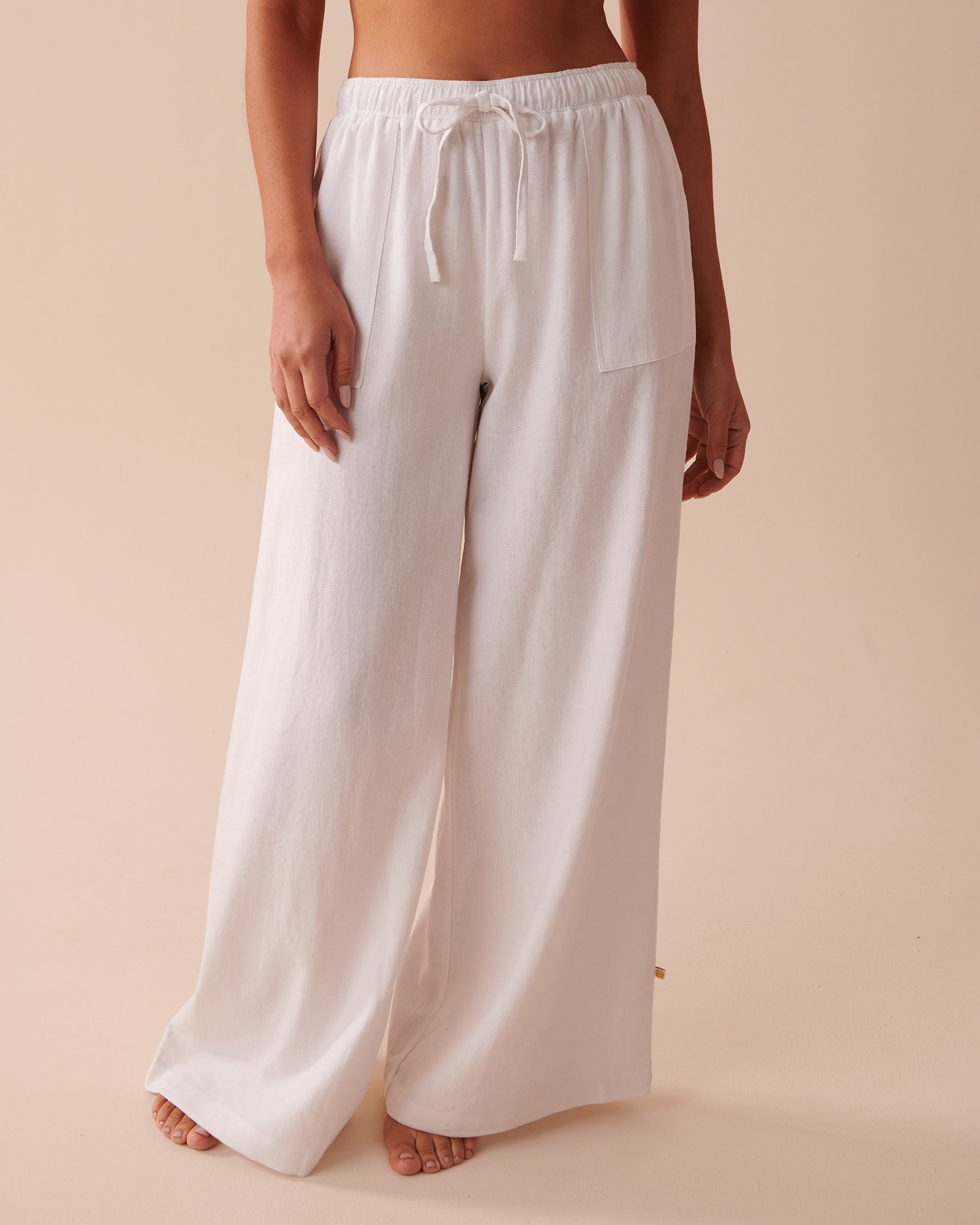 LA VIE EN ROSE AQUA Wide Leg Pants White 80200039 - View1