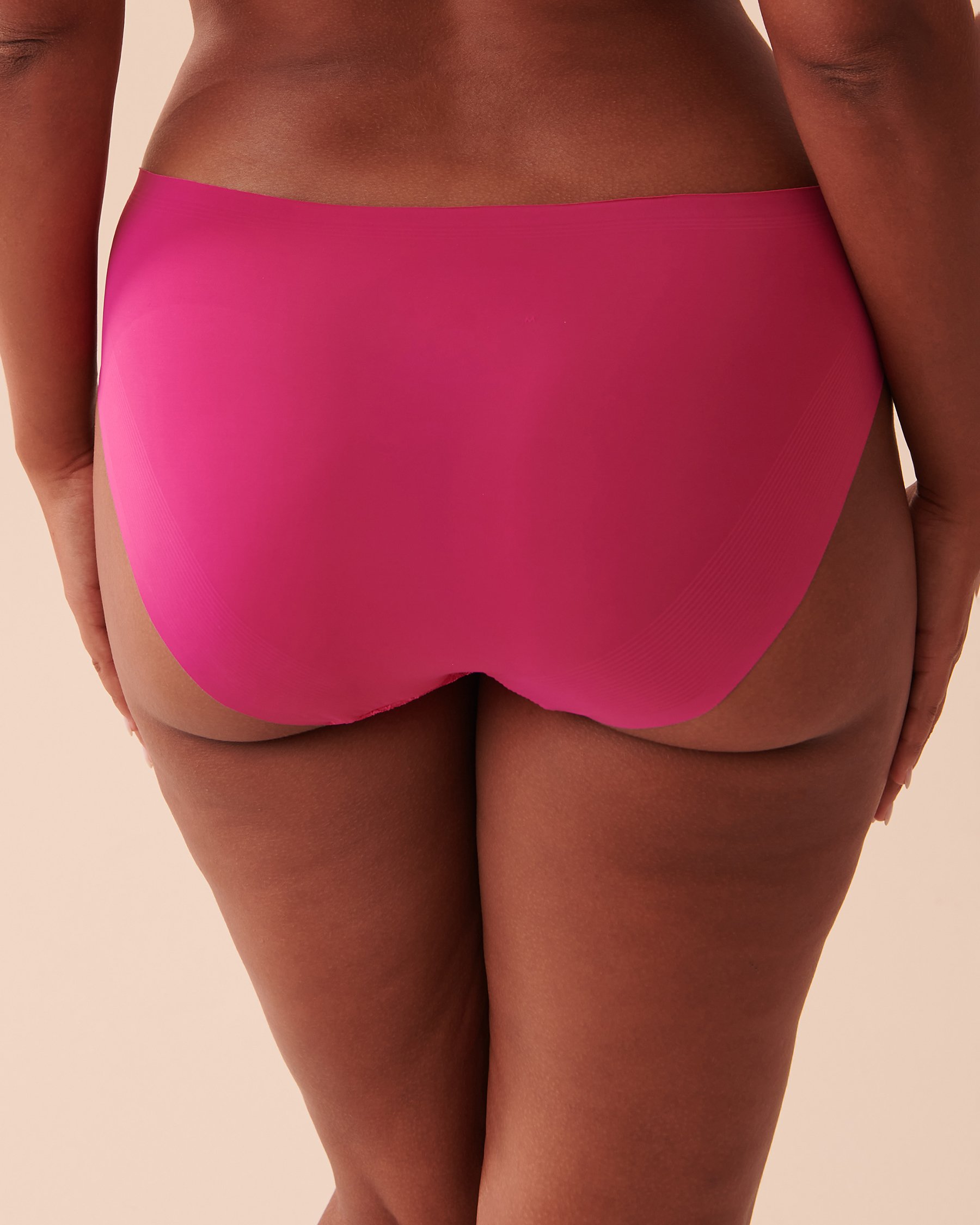 LA VIE EN ROSE Culotte bikini microfibre et dentelle dos lisse Rose intense 20300277 - View4