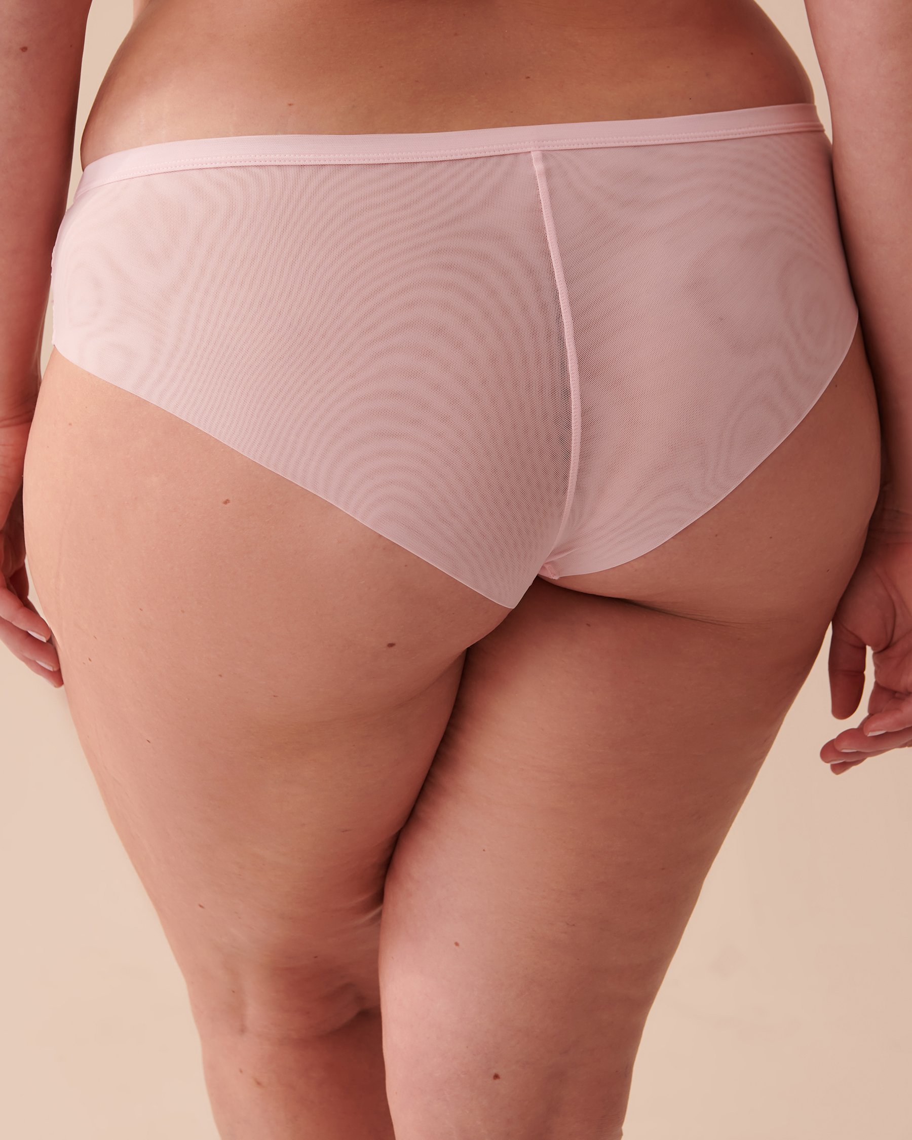 LA VIE EN ROSE Embroidered Mesh Cheeky Panty Pink Floral Embroidery 20300279 - View2