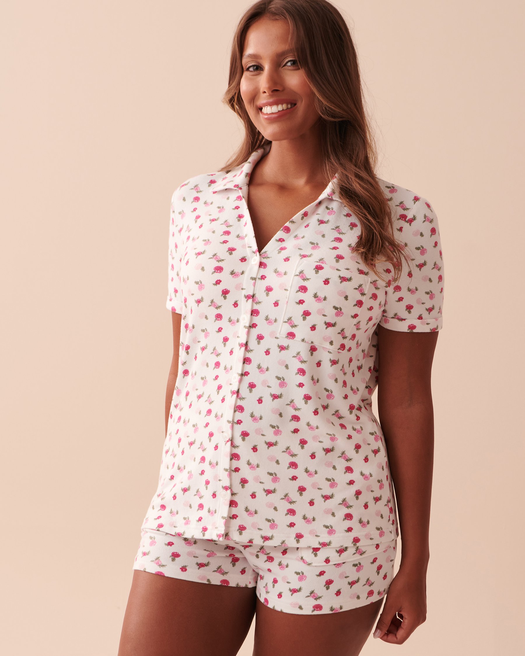 LA VIE EN ROSE Recycled Fibers Floral Button-down Shirt Assorted Flowers 40100526 - View1