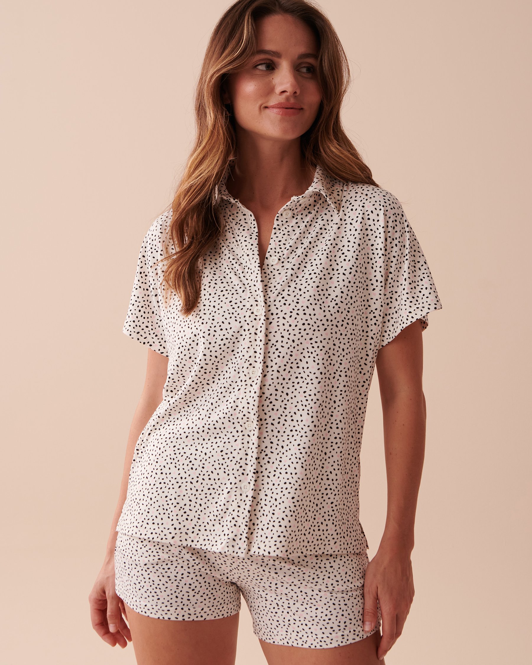LA VIE EN ROSE Dalmatians Super Soft Short Sleeve Shirt Dalmatian Spots 40100532 - View1
