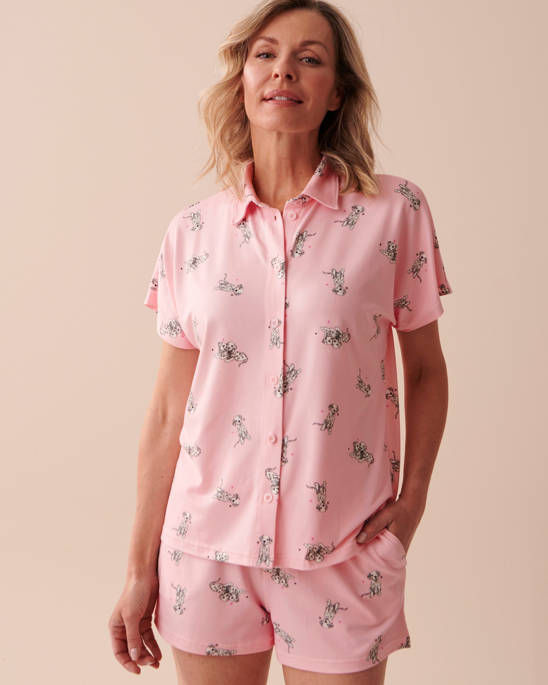 LA VIE EN ROSE Dalmatians Super Soft Short Sleeve Shirt Dalmatian Puppies 40100532 - View1