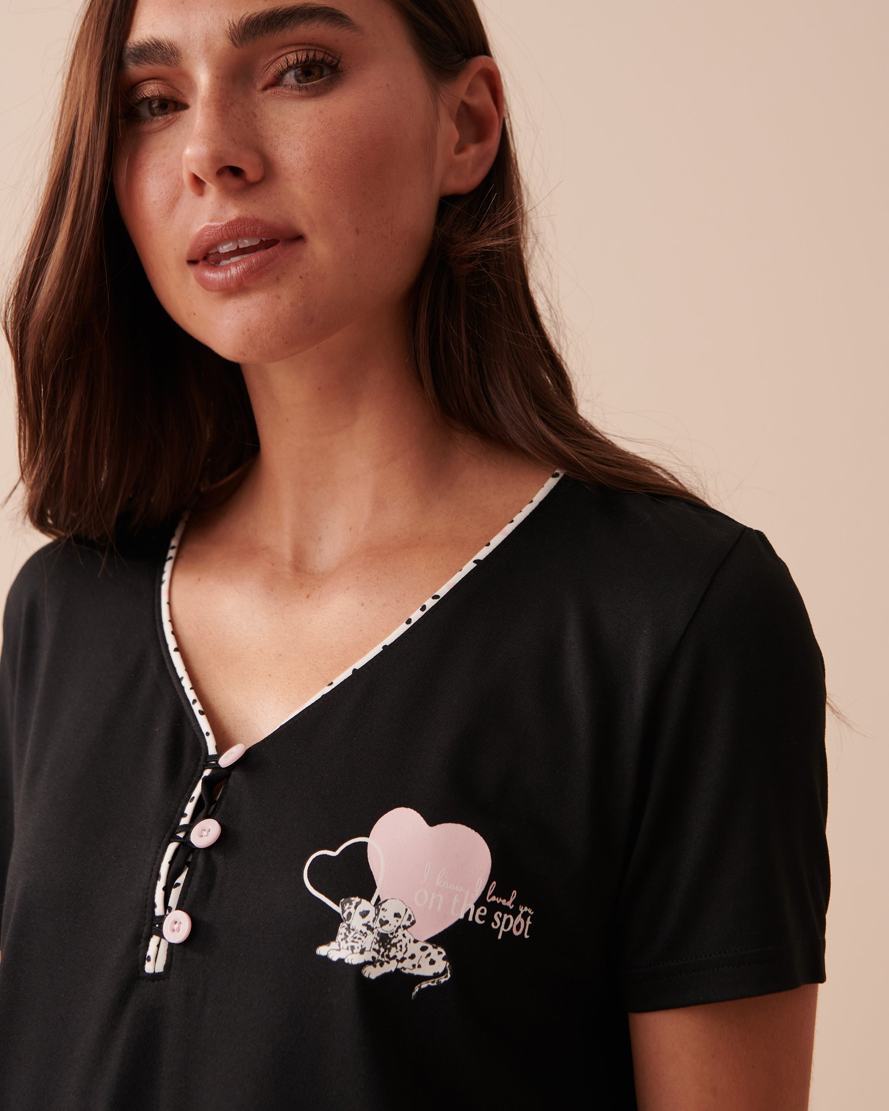LA VIE EN ROSE T-shirt dalmatiens ultra doux Noir 40100533 - View3