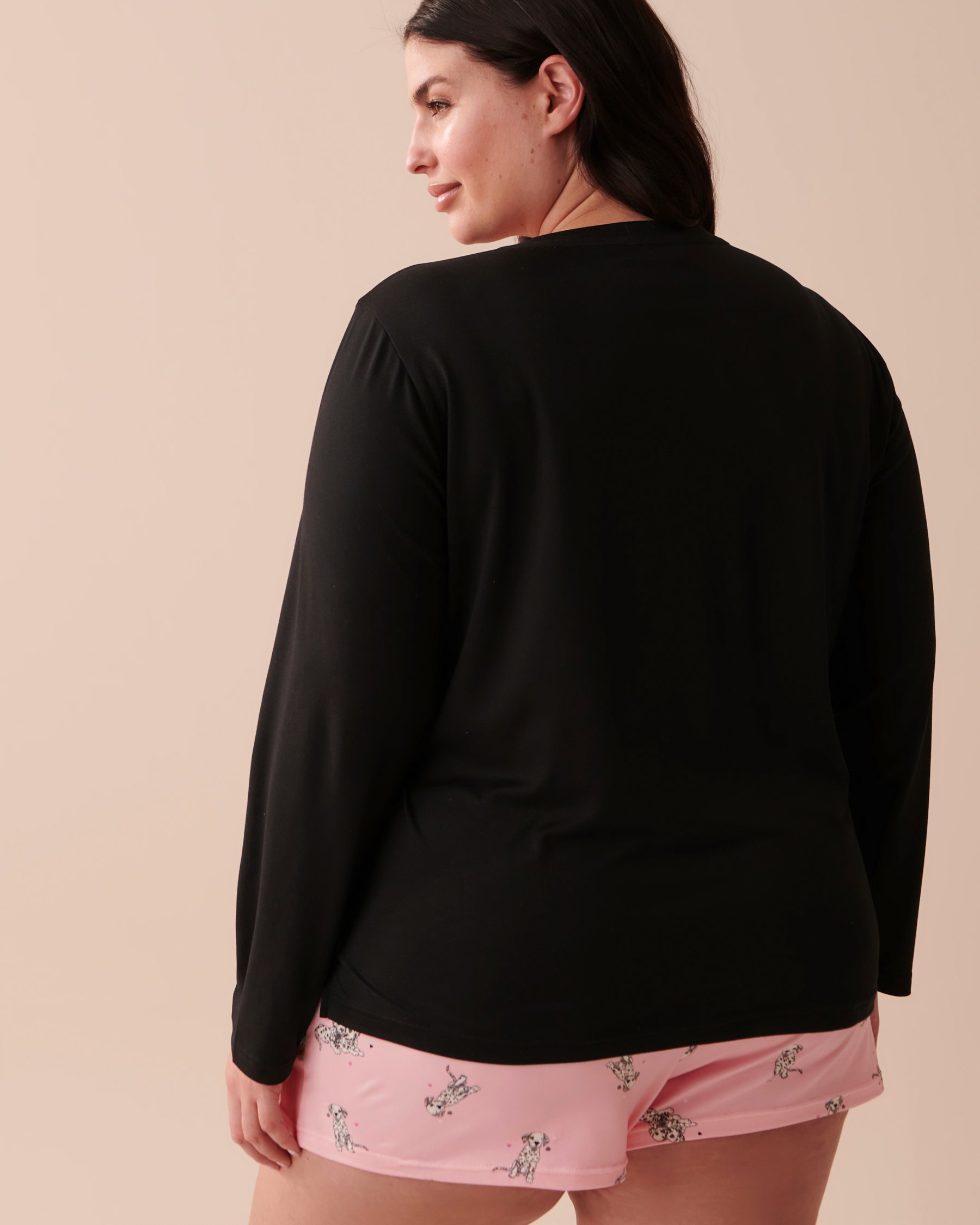 LA VIE EN ROSE Dalmatians Super Soft Long Sleeve Shirt Black 40100534 - View2