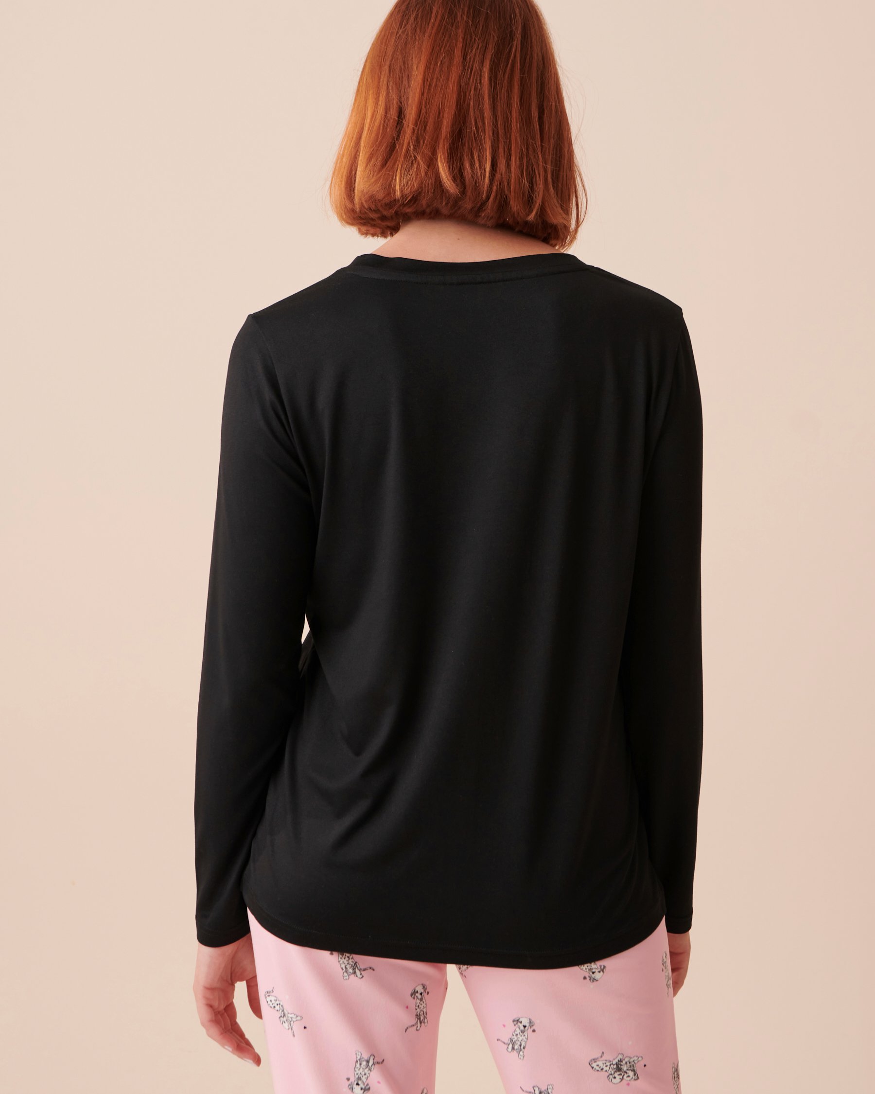LA VIE EN ROSE Dalmatians Super Soft Long Sleeve Shirt Black 40100534 - View5