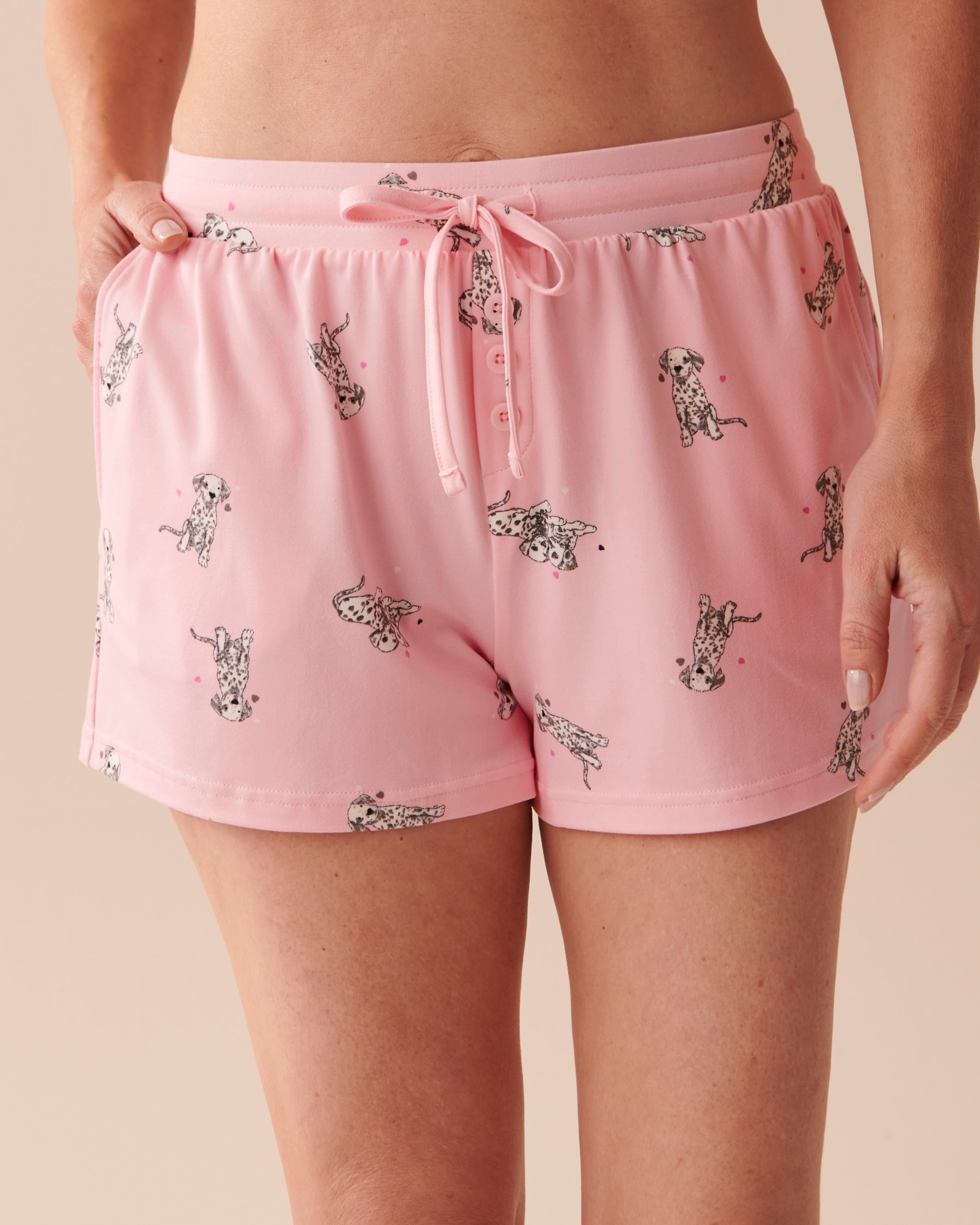 LA VIE EN ROSE Dalmatians Super Soft Pajama Shorts Dalmatian Puppies 40200521 - View3