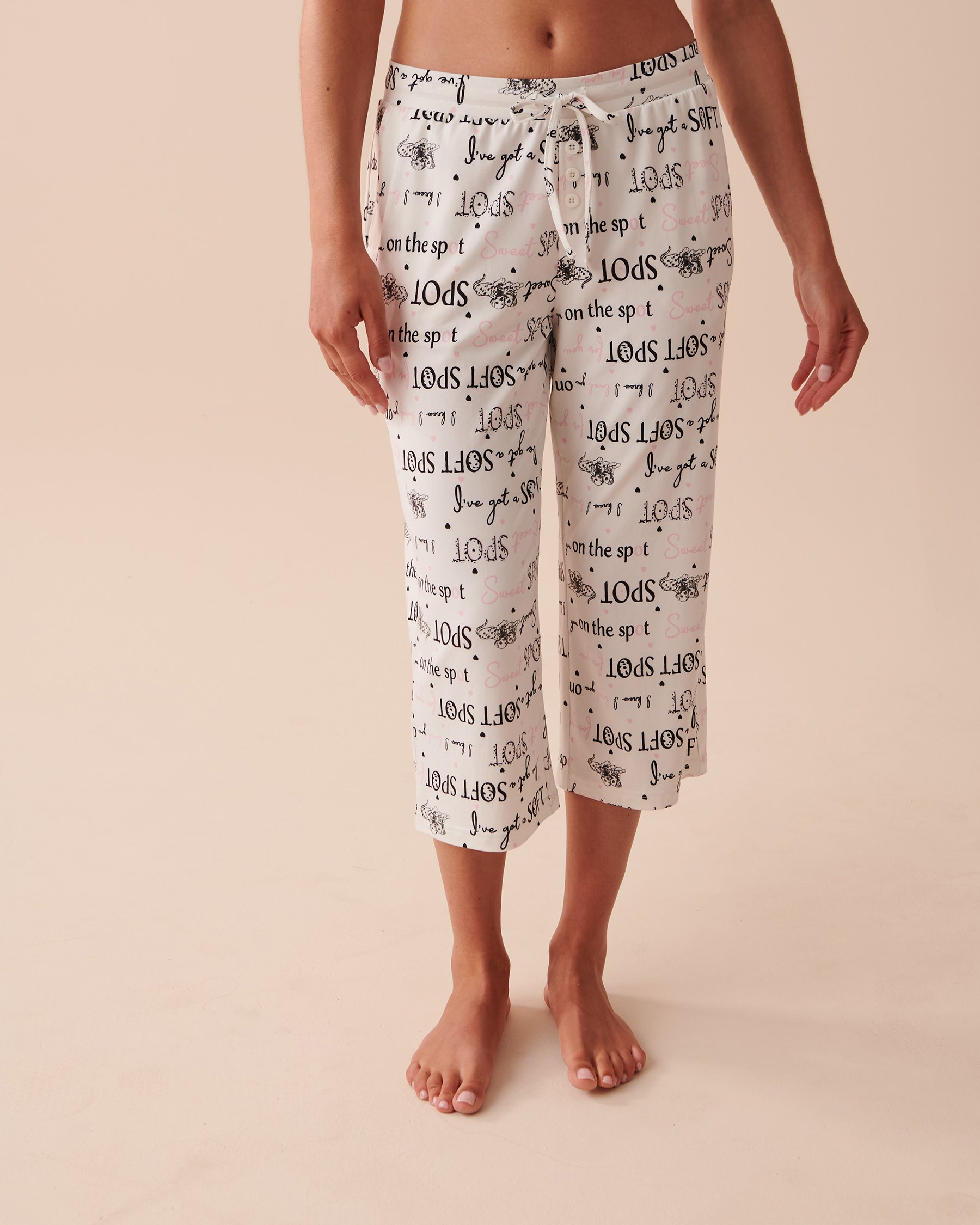 LA VIE EN ROSE Dalmatians Super Soft Capris Dalmatian Wording 40200522 - View1