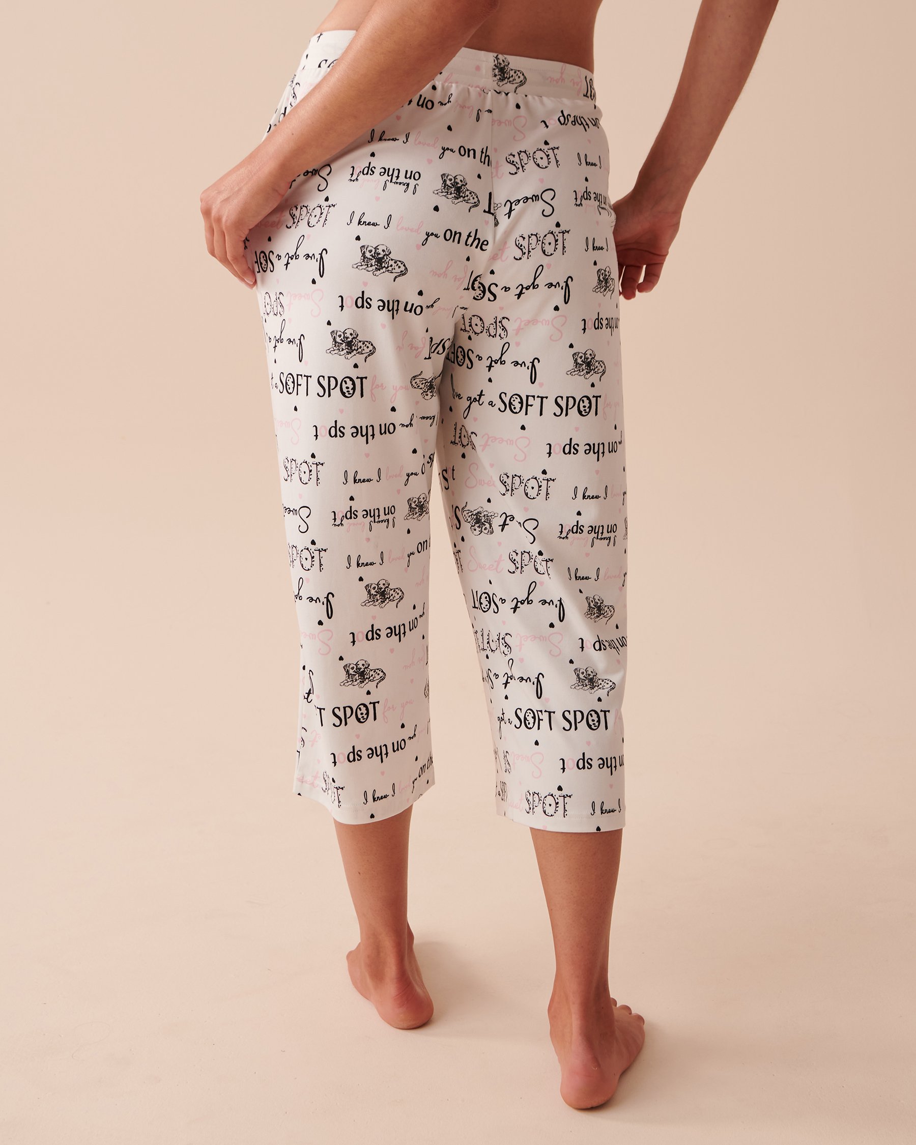 LA VIE EN ROSE Dalmatians Super Soft Capris Dalmatian Wording 40200522 - View2