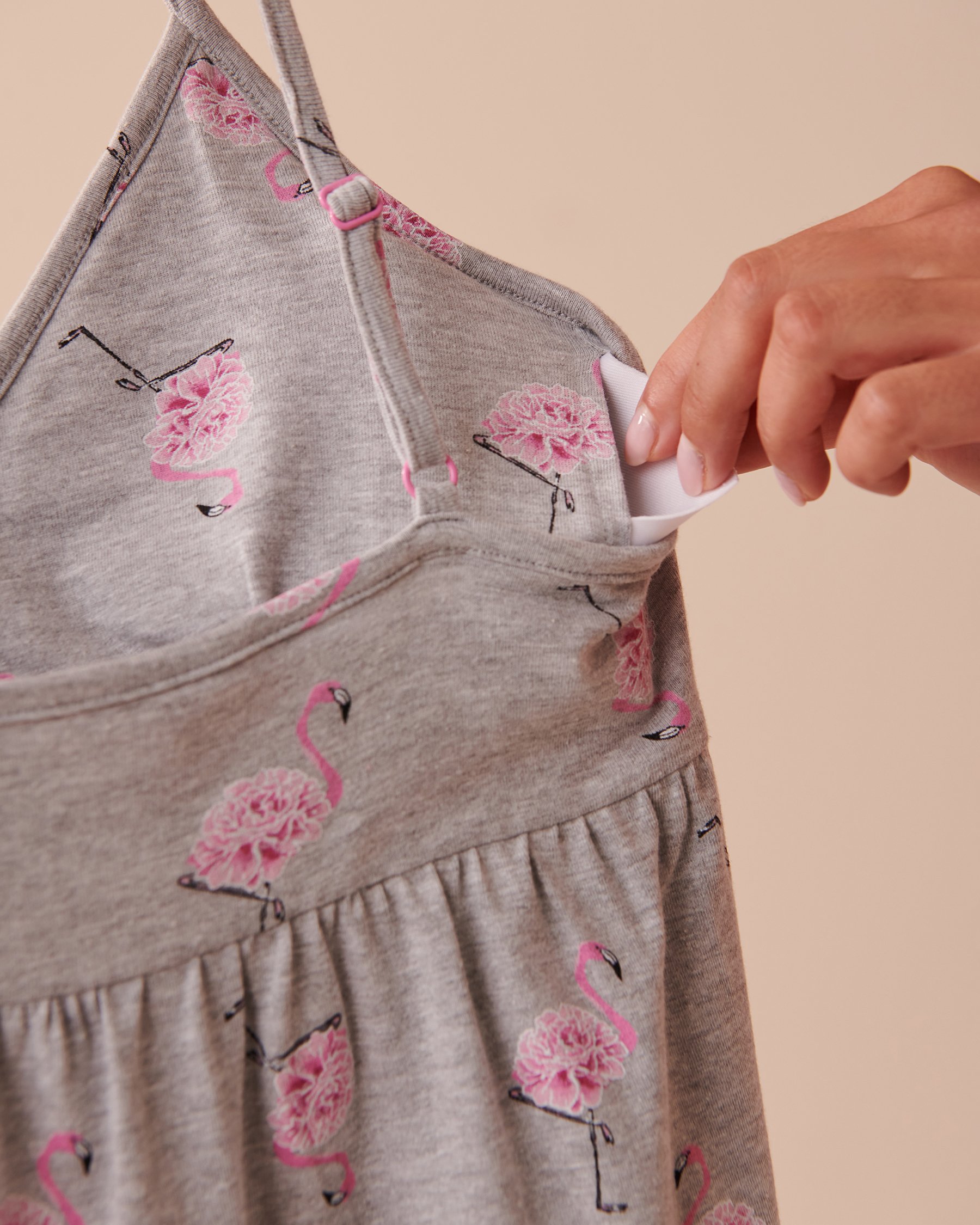 LA VIE EN ROSE Cotton Pink Flamingo Nightie Pink Flamingo 40500324 - View4