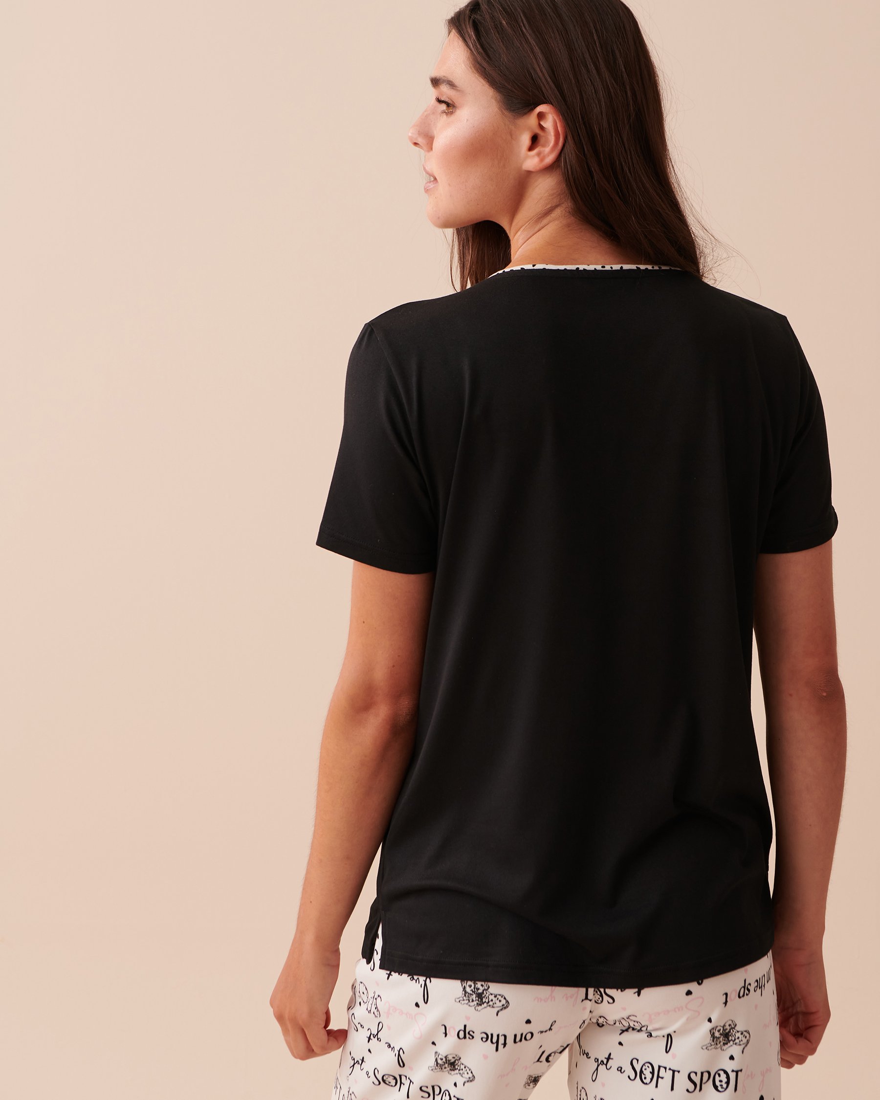 LA VIE EN ROSE Dalmatians Super Soft T-shirt Black 40100533 - View2