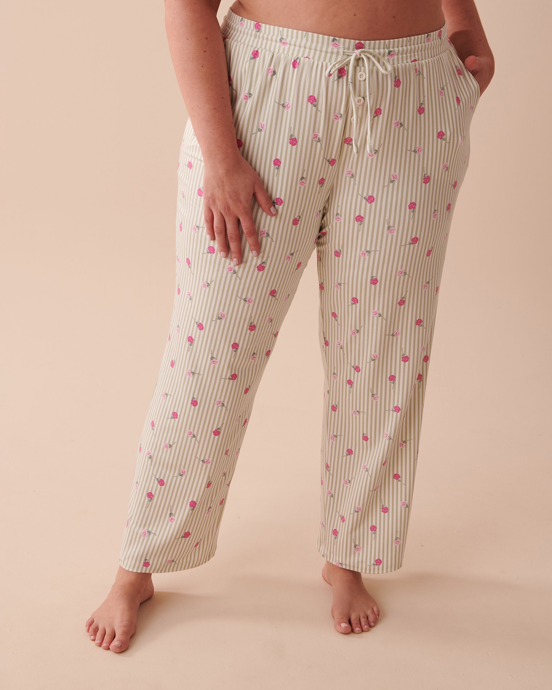 LA VIE EN ROSE Ditsy Floral Stripes Super Soft Pajama Pants Ditsy Floral Stripes 40200525 - View3