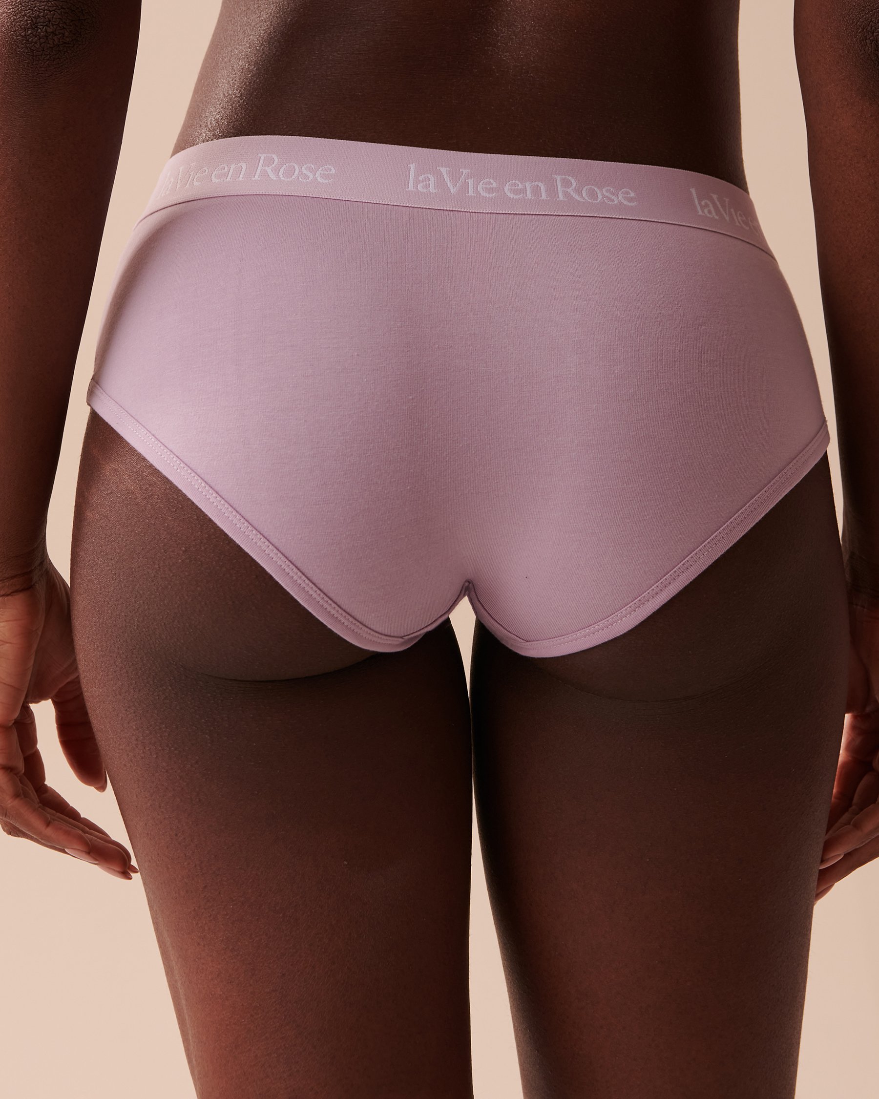LA VIE EN ROSE Cotton and Logo Elastic Band Hiphugger Panty Lavender Frost 20100398 - View2