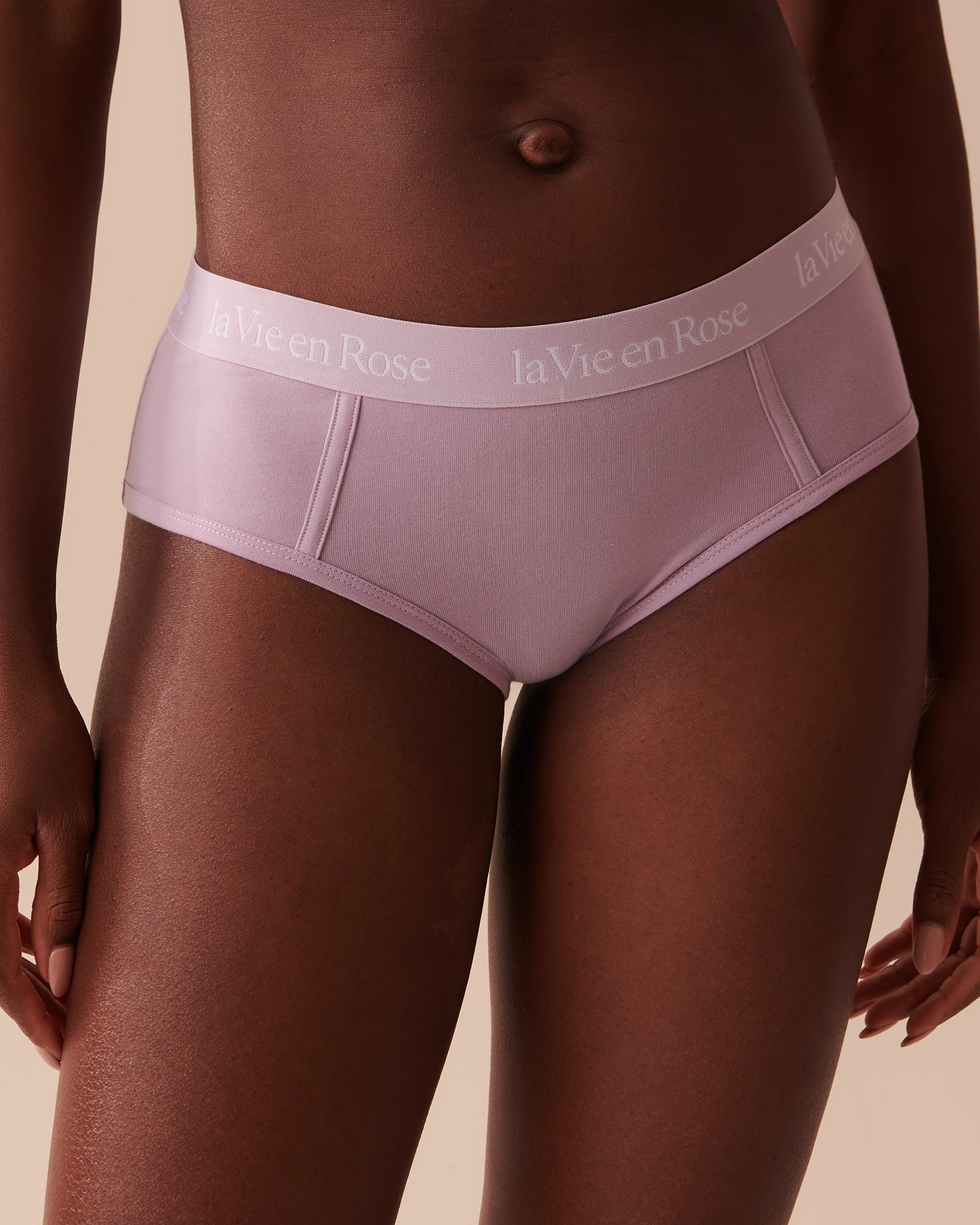 LA VIE EN ROSE Cotton and Logo Elastic Band Hiphugger Panty Lavender Frost 20100398 - View1