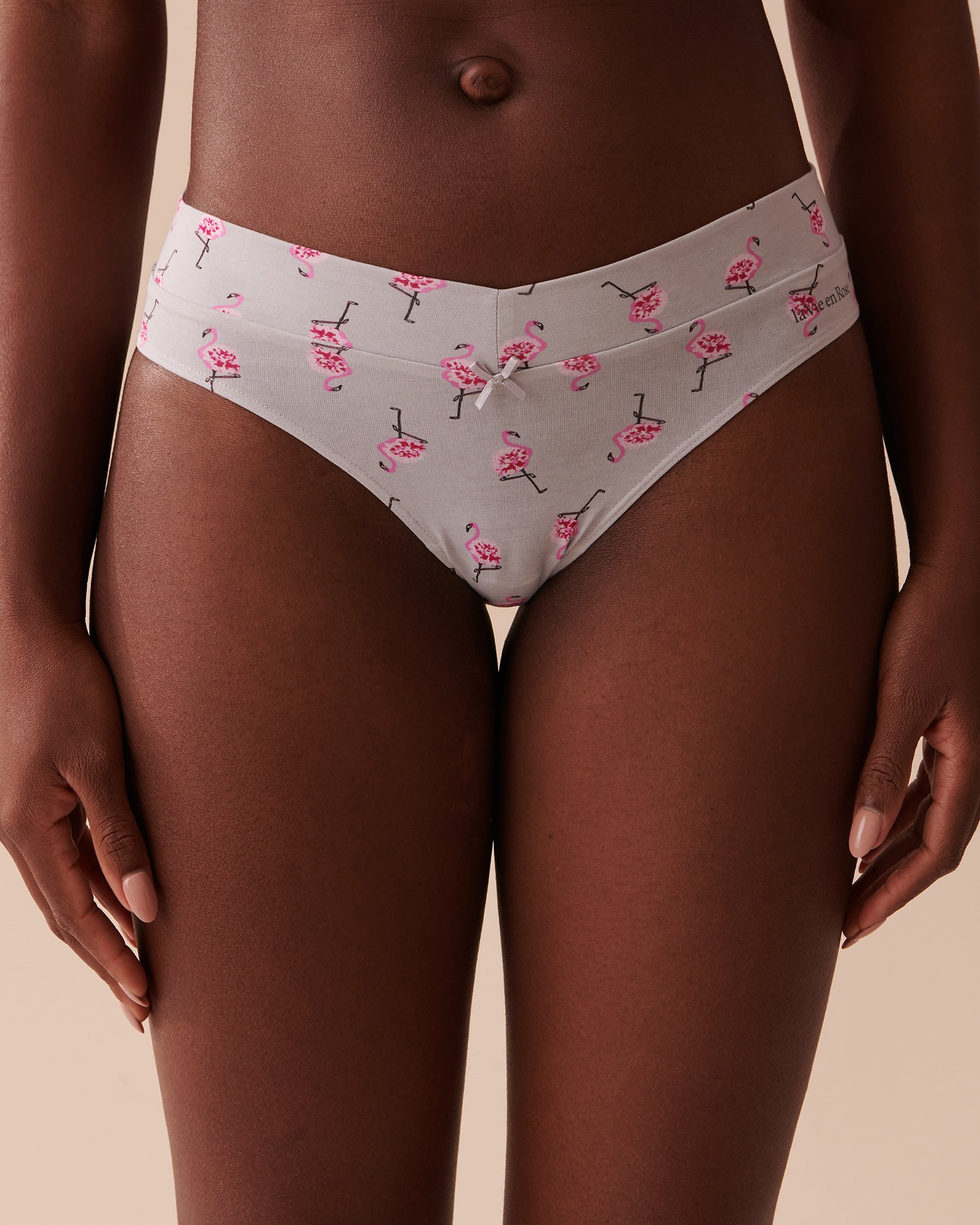 LA VIE EN ROSE Cotton Bikini Panty Pink Flamingos 20100413 - View1