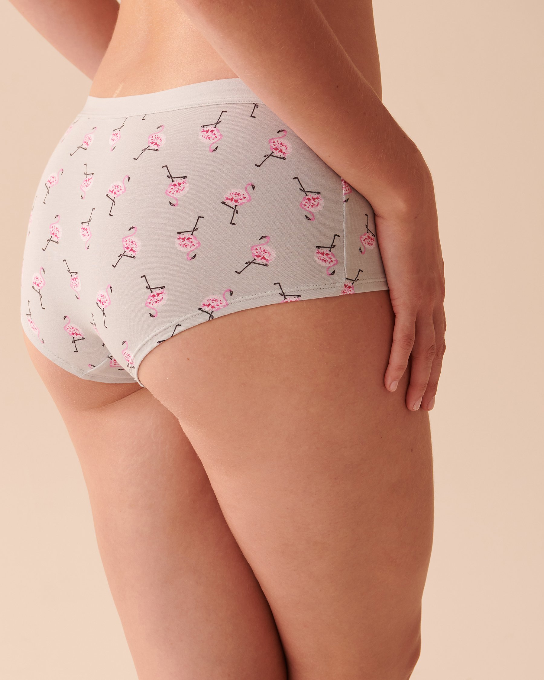 LA VIE EN ROSE Cotton Boyleg Panty Pink Flamingos 20100410 - View2