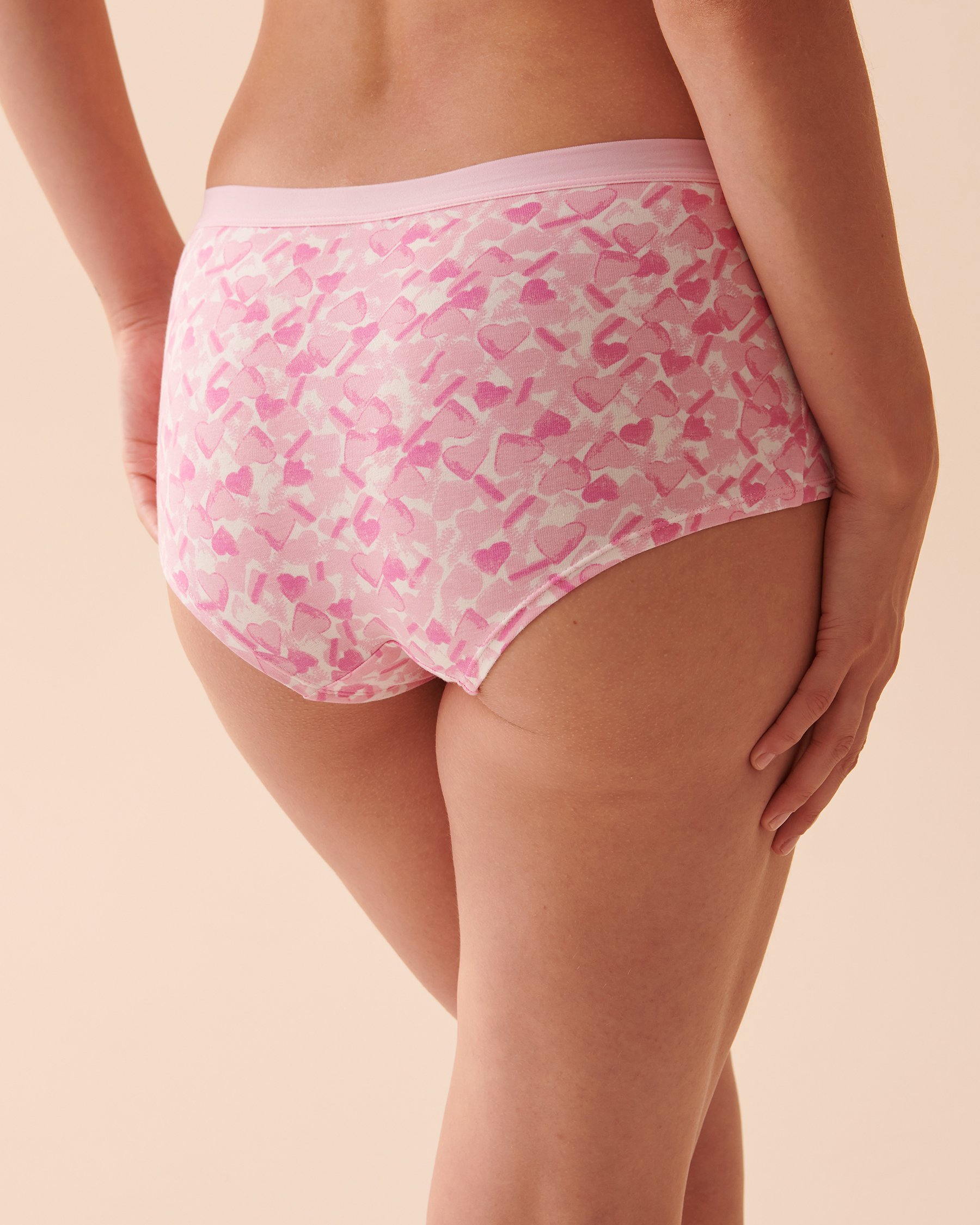 LA VIE EN ROSE Cotton Boyleg Panty Pink Hearts 20100410 - View2