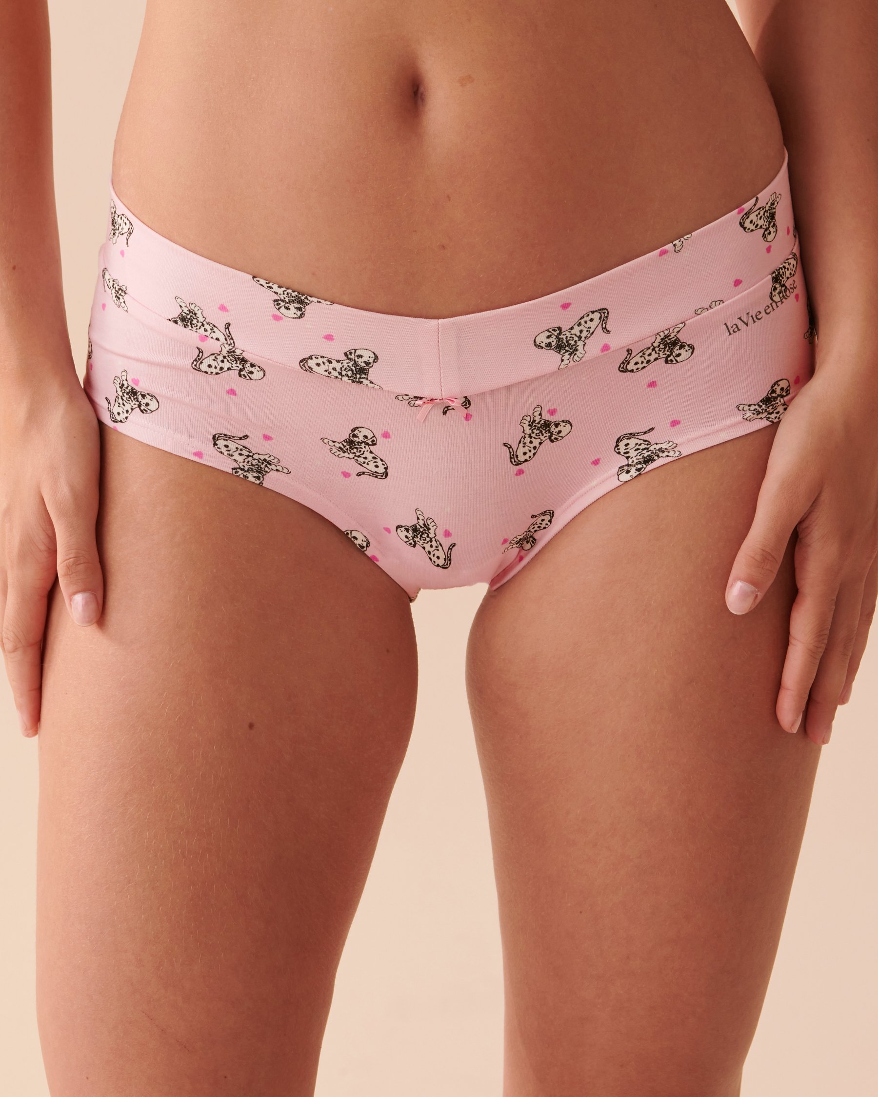 LA VIE EN ROSE Cotton Hiphugger Panty Pink Dalmatian 20100414 - View1