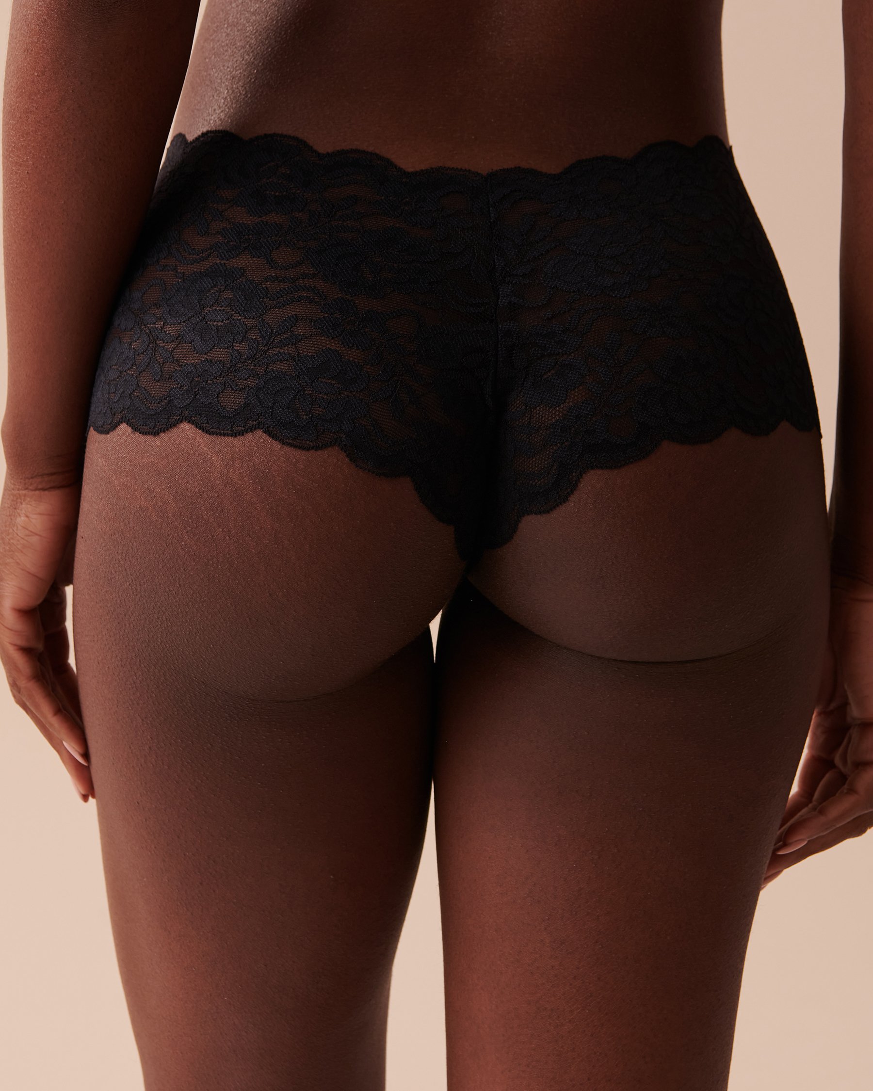 LA VIE EN ROSE Culotte cheeky dentelle Noir 20200435 - View2