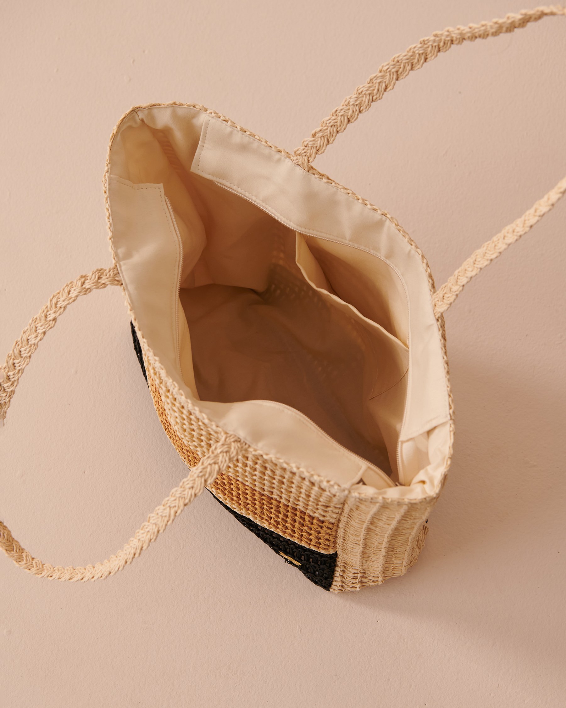 LA VIE EN ROSE AQUA Sac en paille rayé Paille rayée 80500095 - Voir2