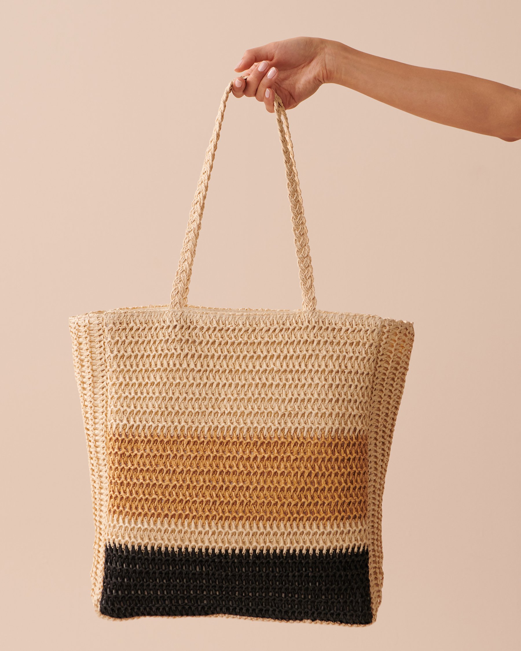 LA VIE EN ROSE AQUA Sac en paille rayé Paille rayée 80500095 - Voir3