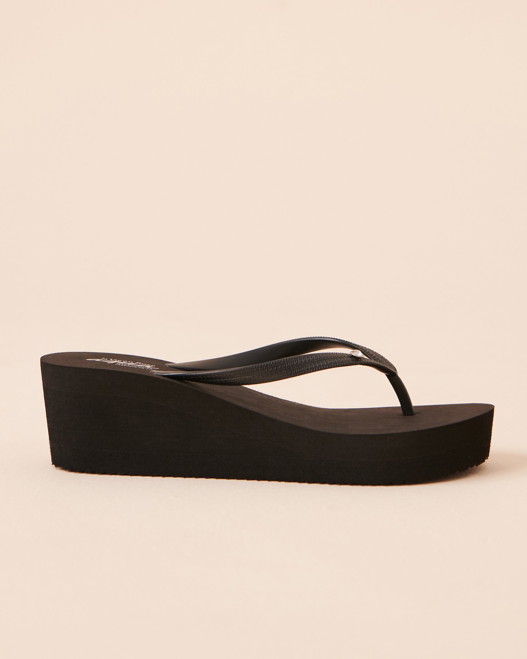 LA VIE EN ROSE AQUA Wedge Sandals Black 80500096 - View2
