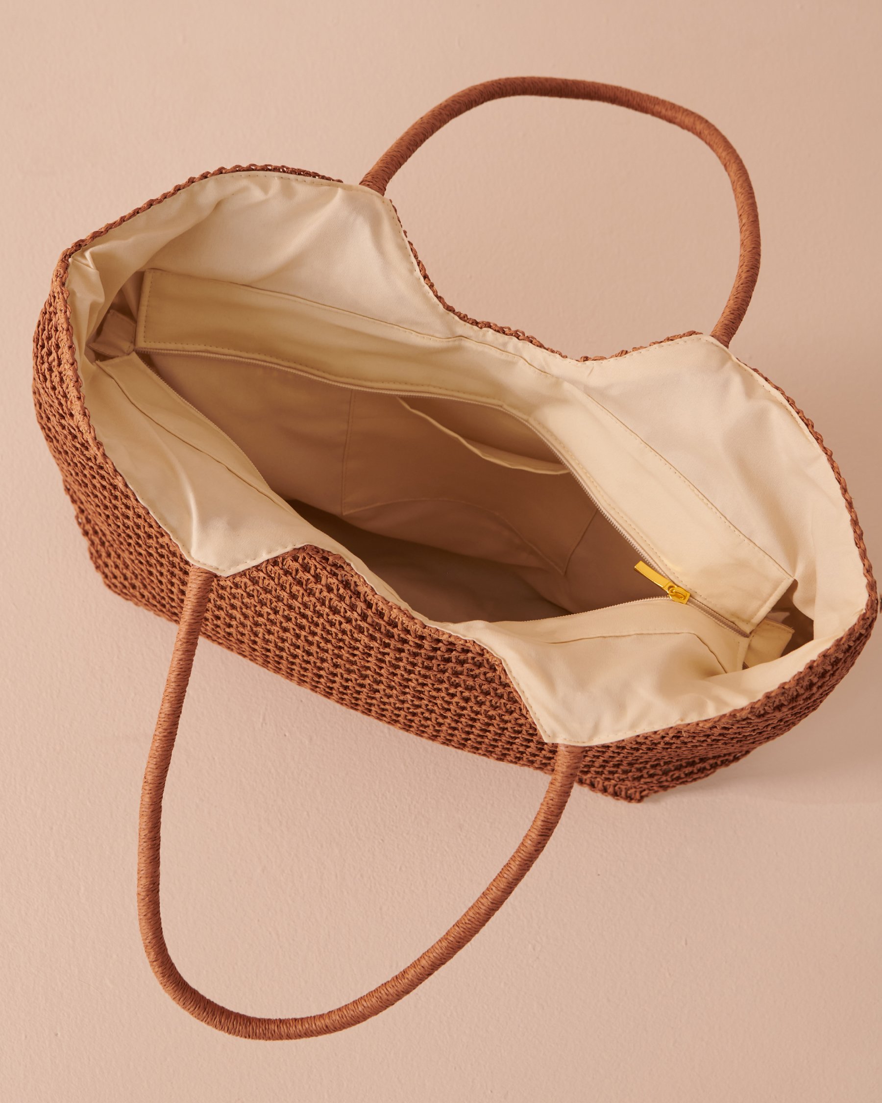 LA VIE EN ROSE AQUA Straw Bag Milk coffee 80500097 - View2