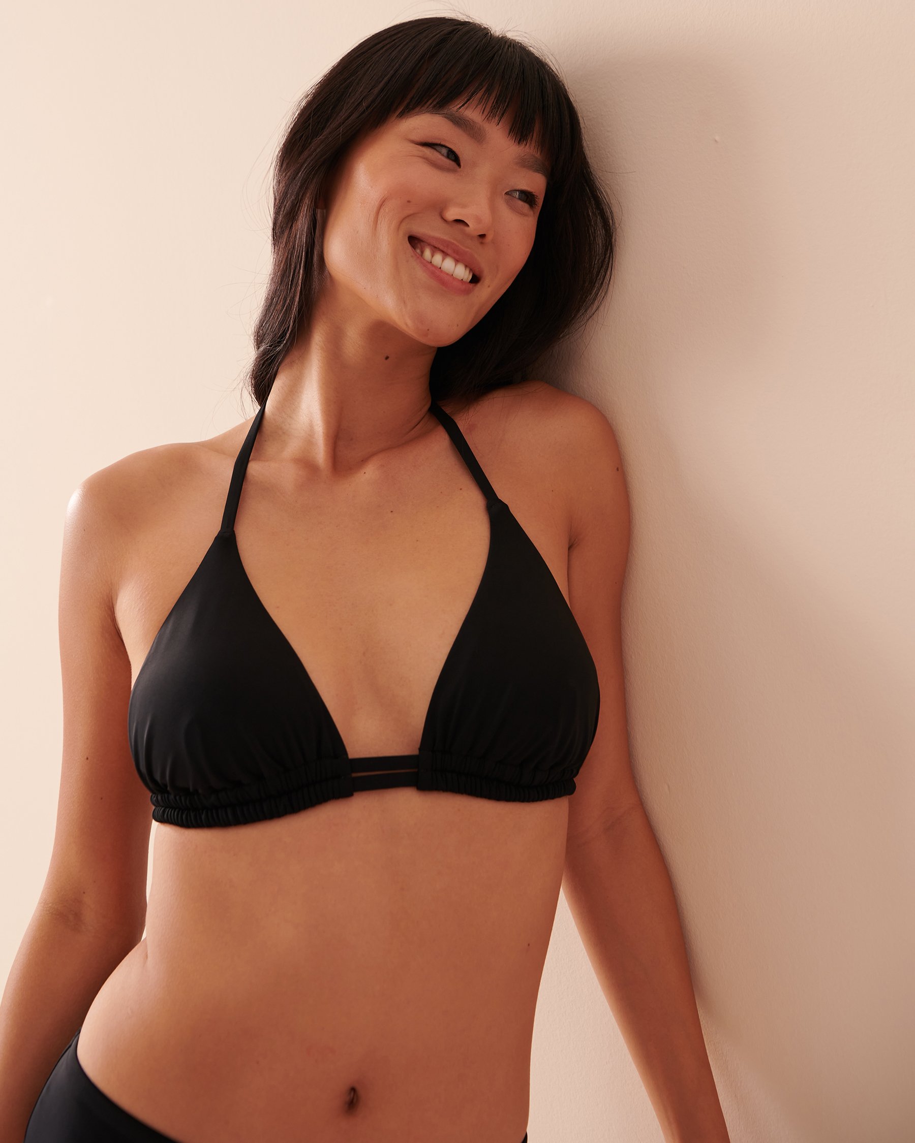 LA VIE EN ROSE AQUA BLACK Triangle Bikini Top Black 70100562 - View3