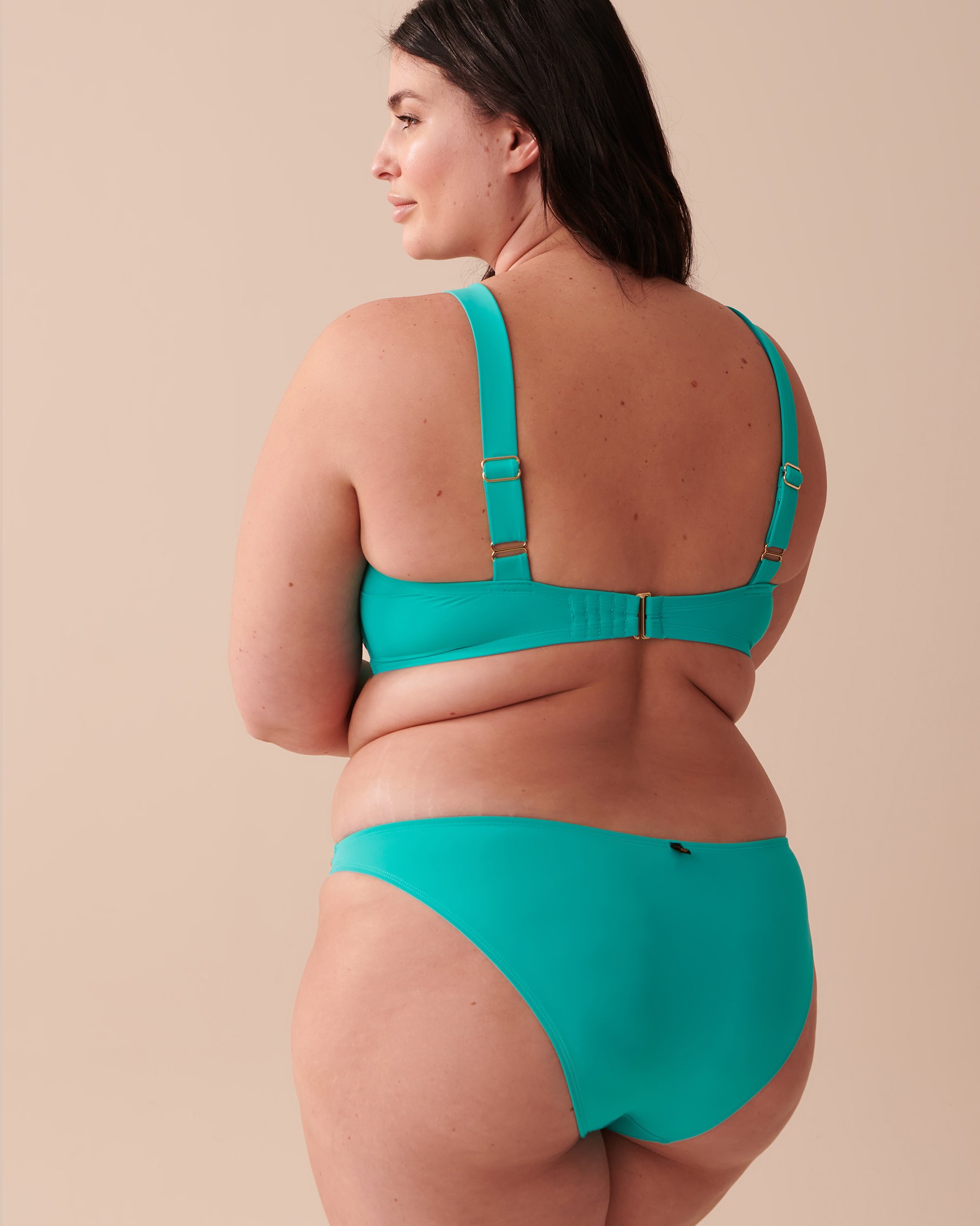 LA VIE EN ROSE AQUA BLUE WAVE D Cup Bandeau Bikini Top Turquoise 70200113 - View4