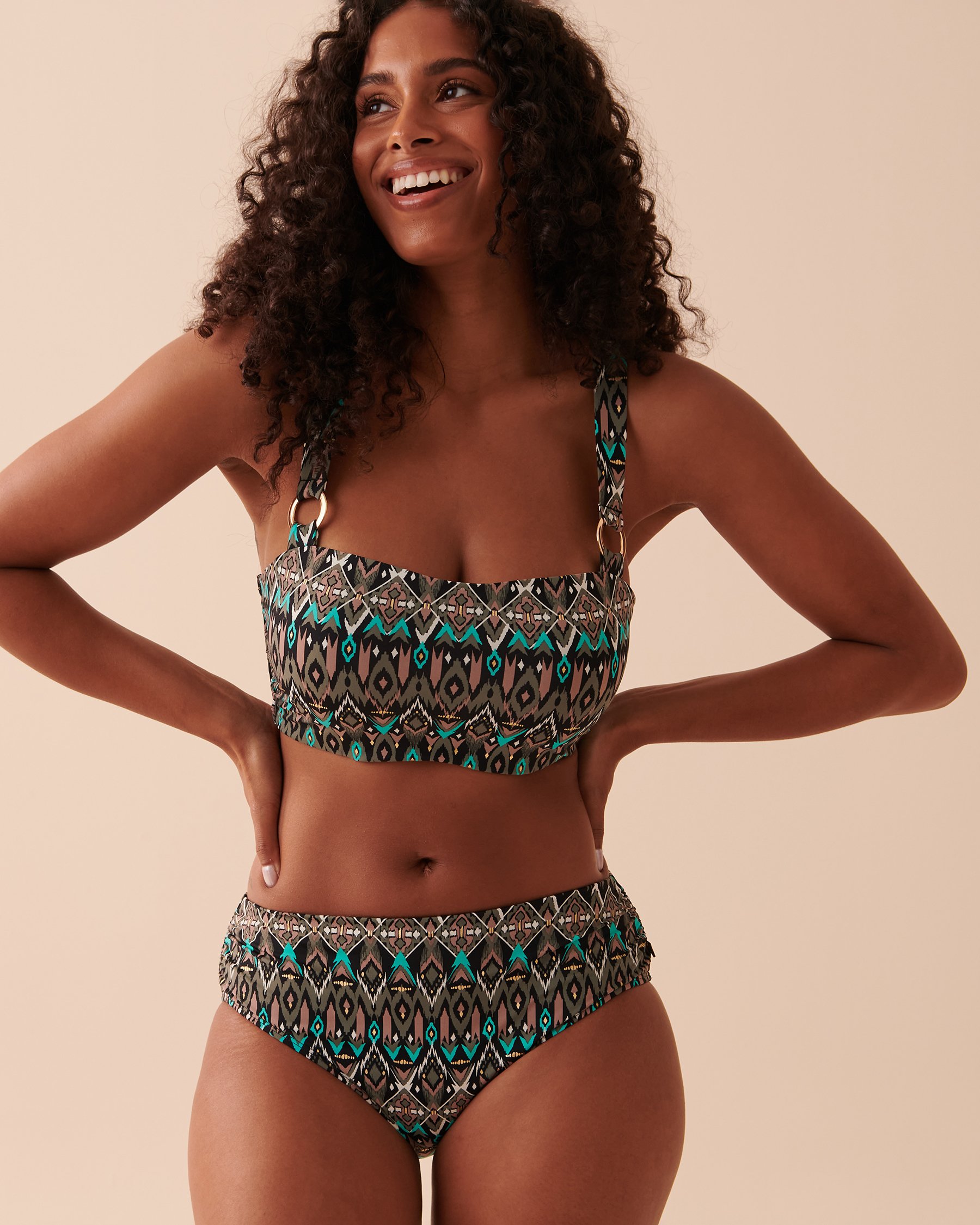 LA VIE EN ROSE AQUA Bas de bikini taille mi-haute BLUE TILE Céramique bleue 70300517 - Voir3