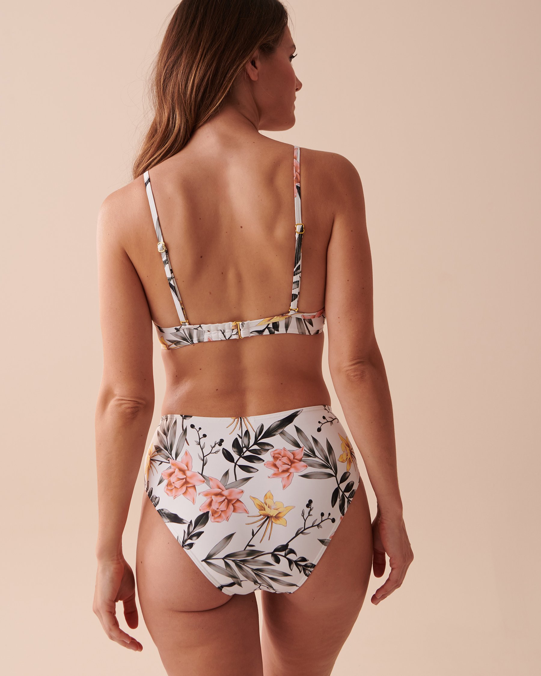 LA VIE EN ROSE AQUA TROPICAL Push-up Bikini Top White Tropical Blooms 70100548 - View2