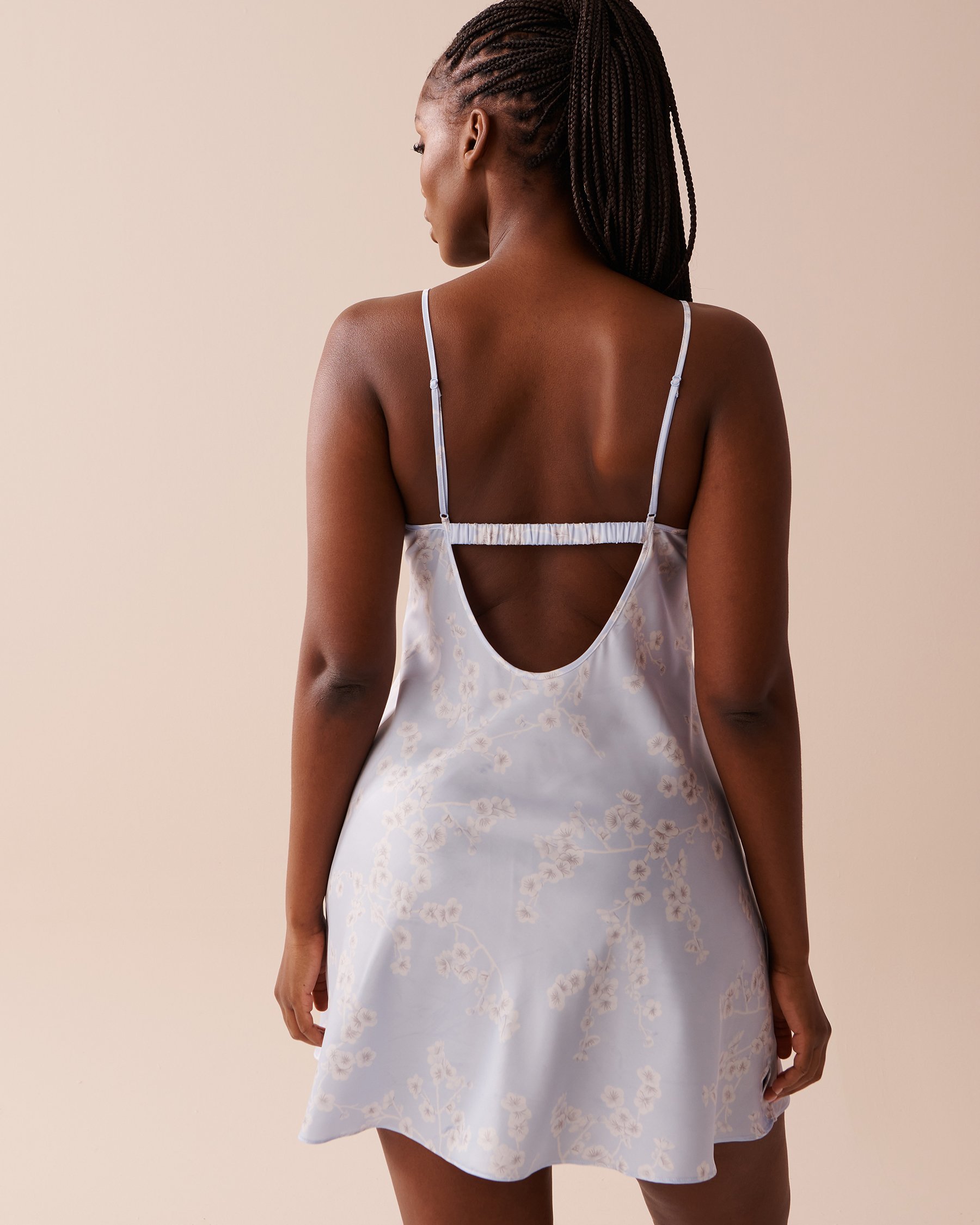 LA VIE EN ROSE Nuisette en satin Fleurs de cerisier 60500134 - View8