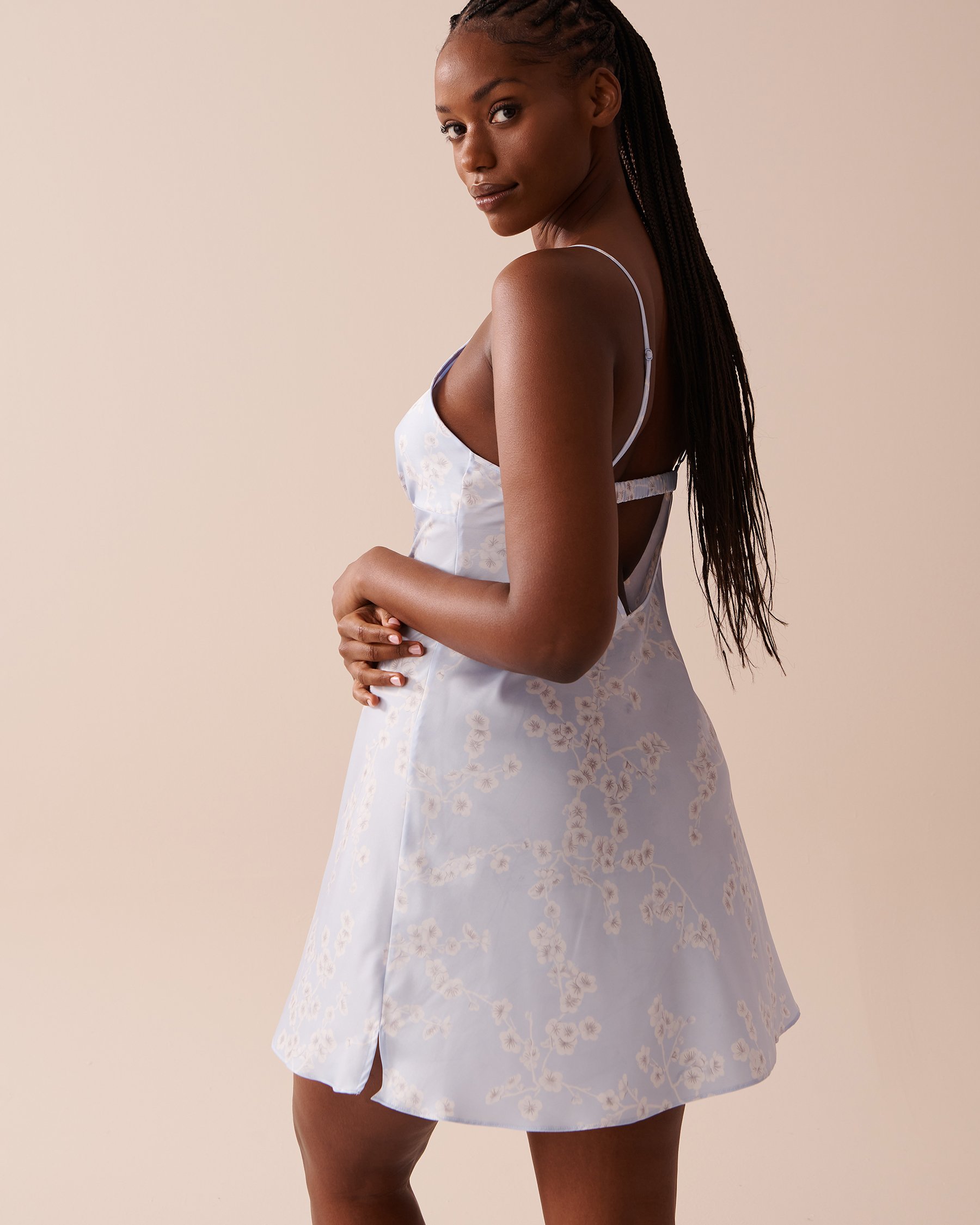 LA VIE EN ROSE Nuisette en satin Fleurs de cerisier 60500134 - View9