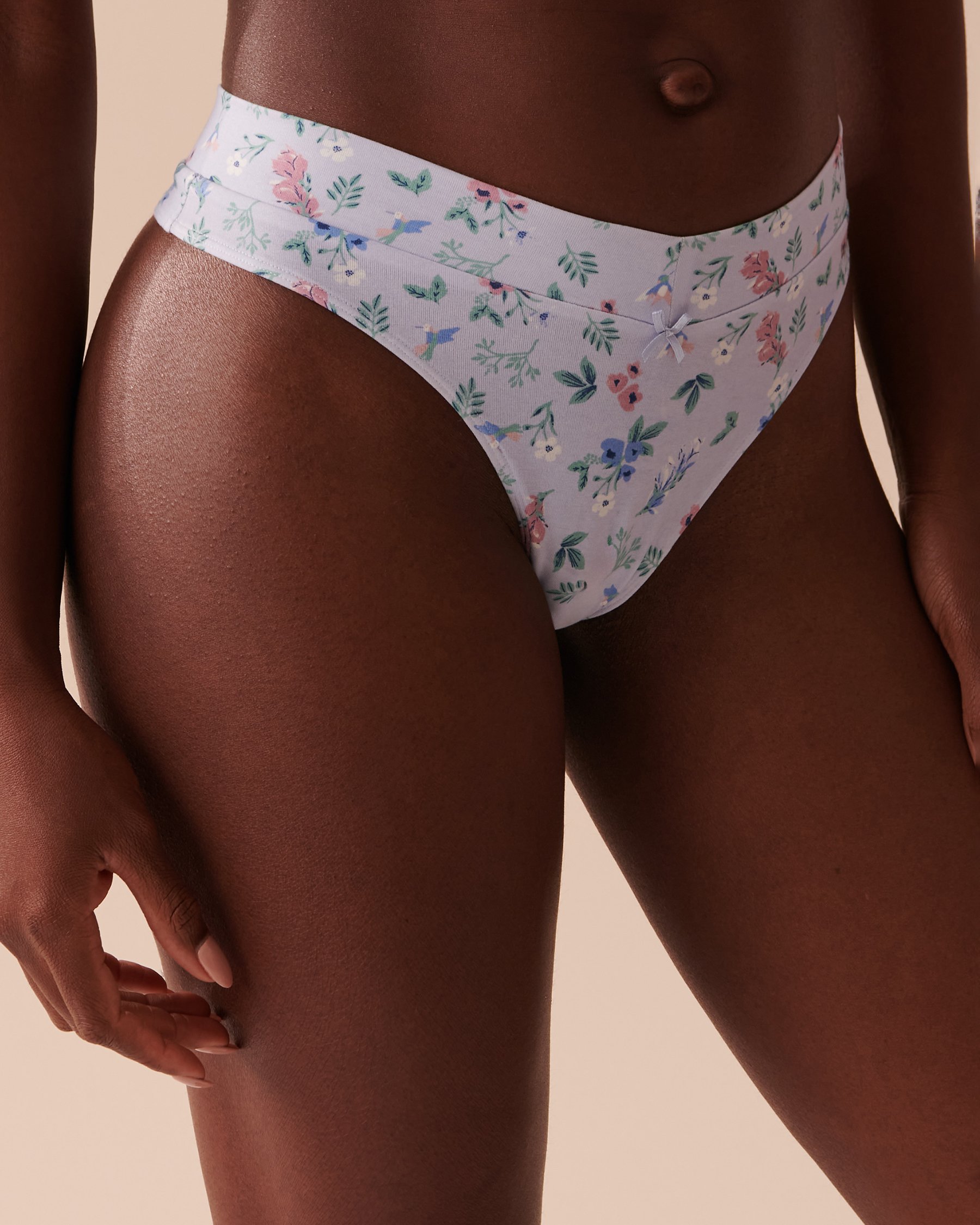 LA VIE EN ROSE Culotte tanga en coton Jardin printanier 20100421 - Voir1
