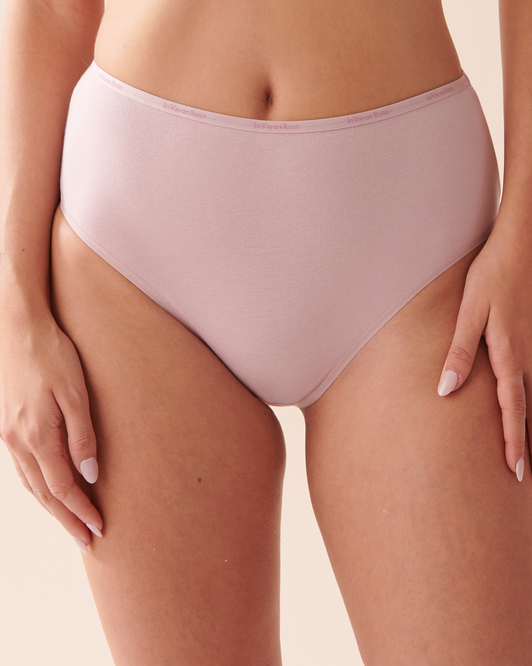 LA VIE EN ROSE Cotton High Waist Bikini Panty Dusty Rose 20100433 - View1