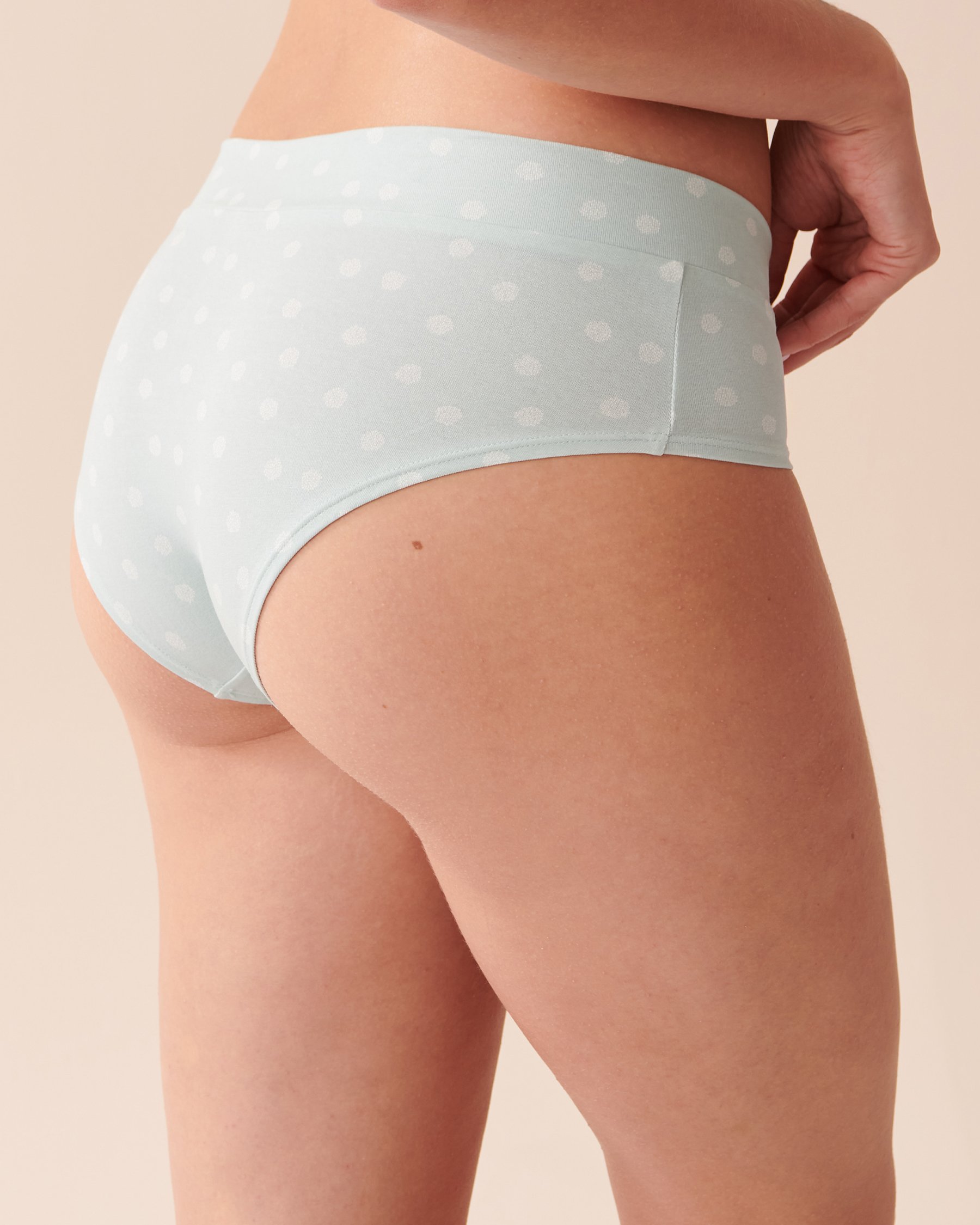 LA VIE EN ROSE Cotton Hiphugger Panty Green Dots 20100423 - View2